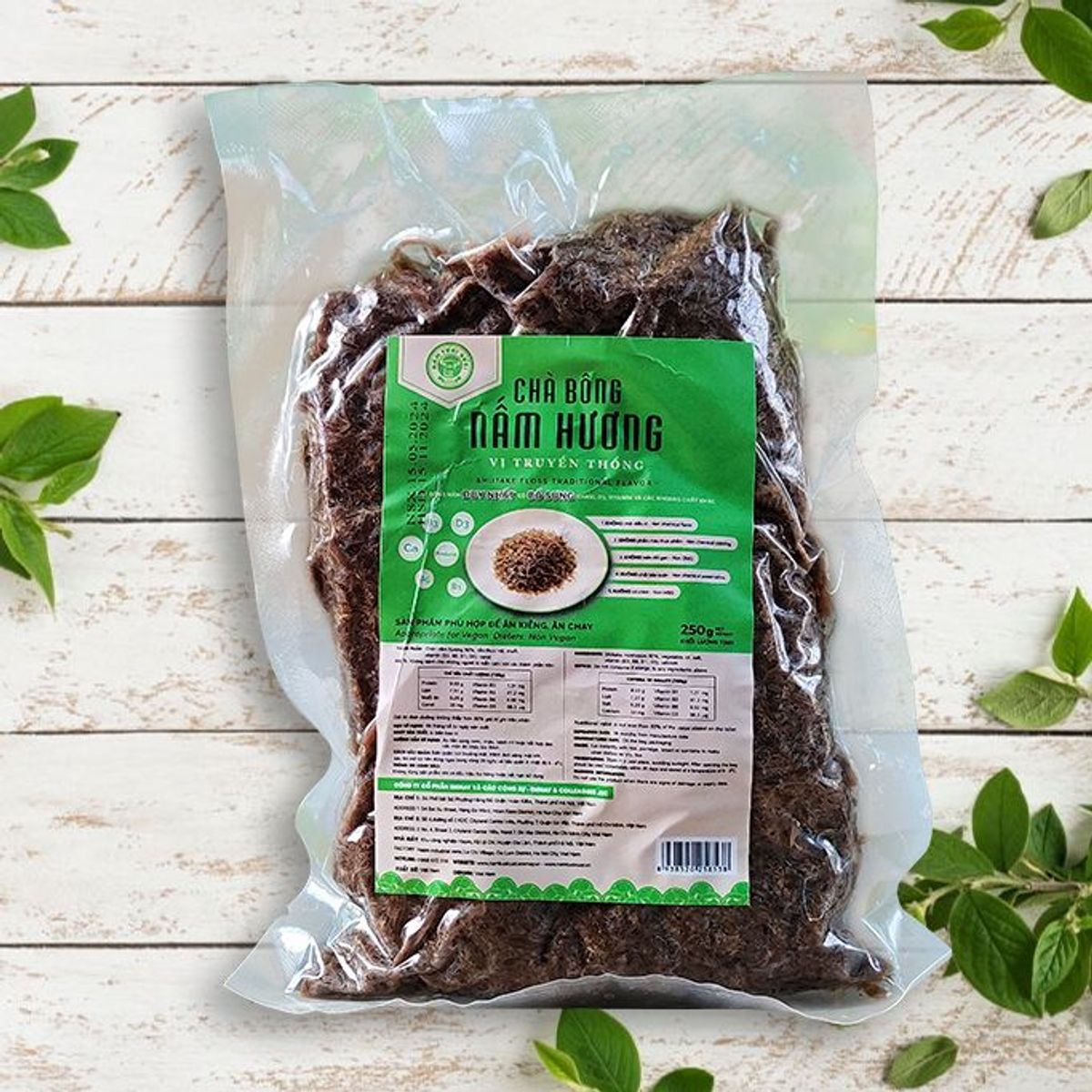 Chà Bông Nấm Hương Chay Vị Truyền Thống túi 250g - Nấm Tươi Cười Chà Bông Nấm Hương Chay Vị Truyền Thống túi 250g - Nấm Tươi Cười
