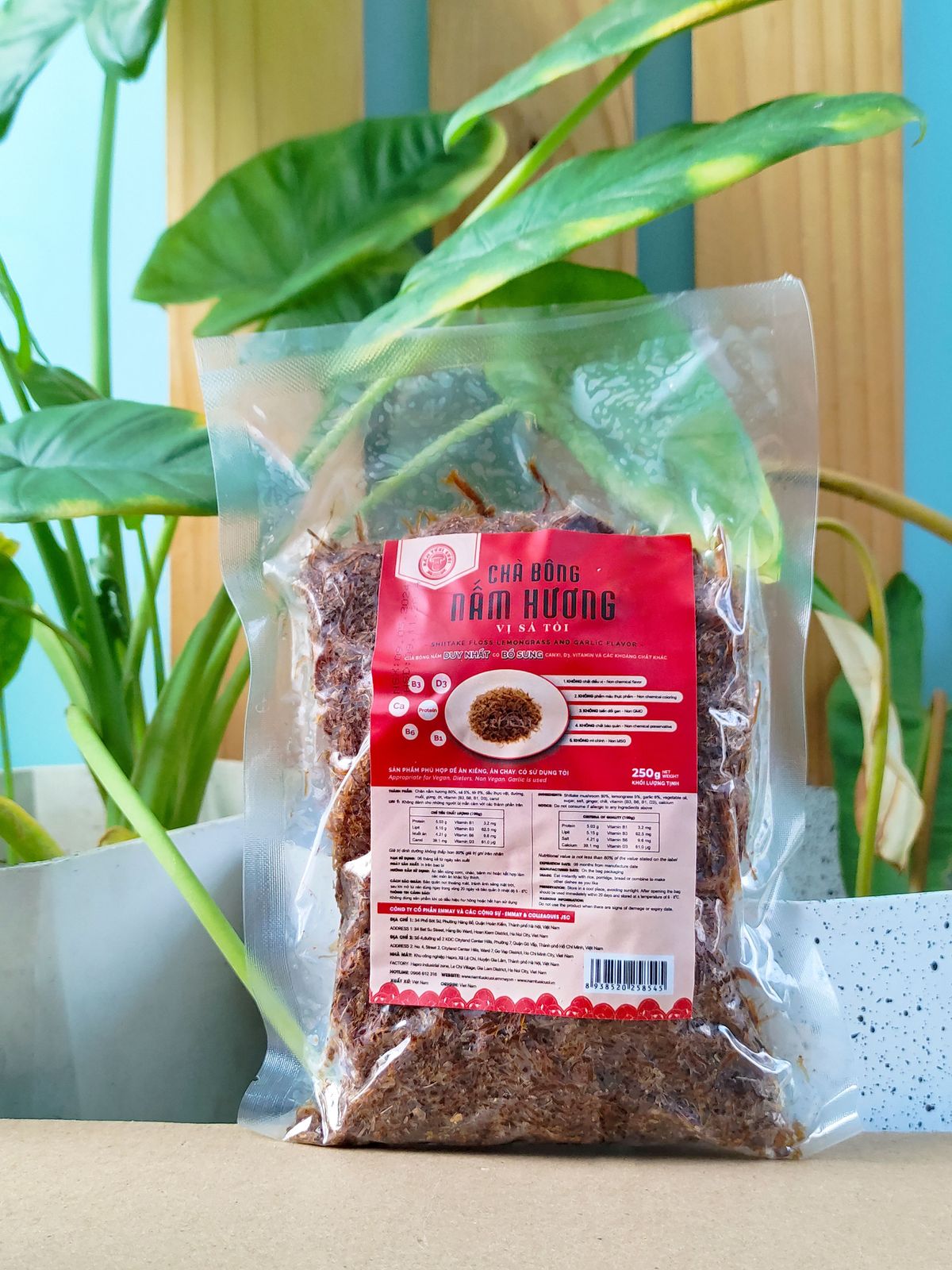 Chà Bông Nấm Hương Chay Vị Cay Ngọt túi 250g - Nấm Tươi Cười Chà Bông Nấm Hương Chay Vị Cay Ngọt túi 250g - Nấm Tươi Cười