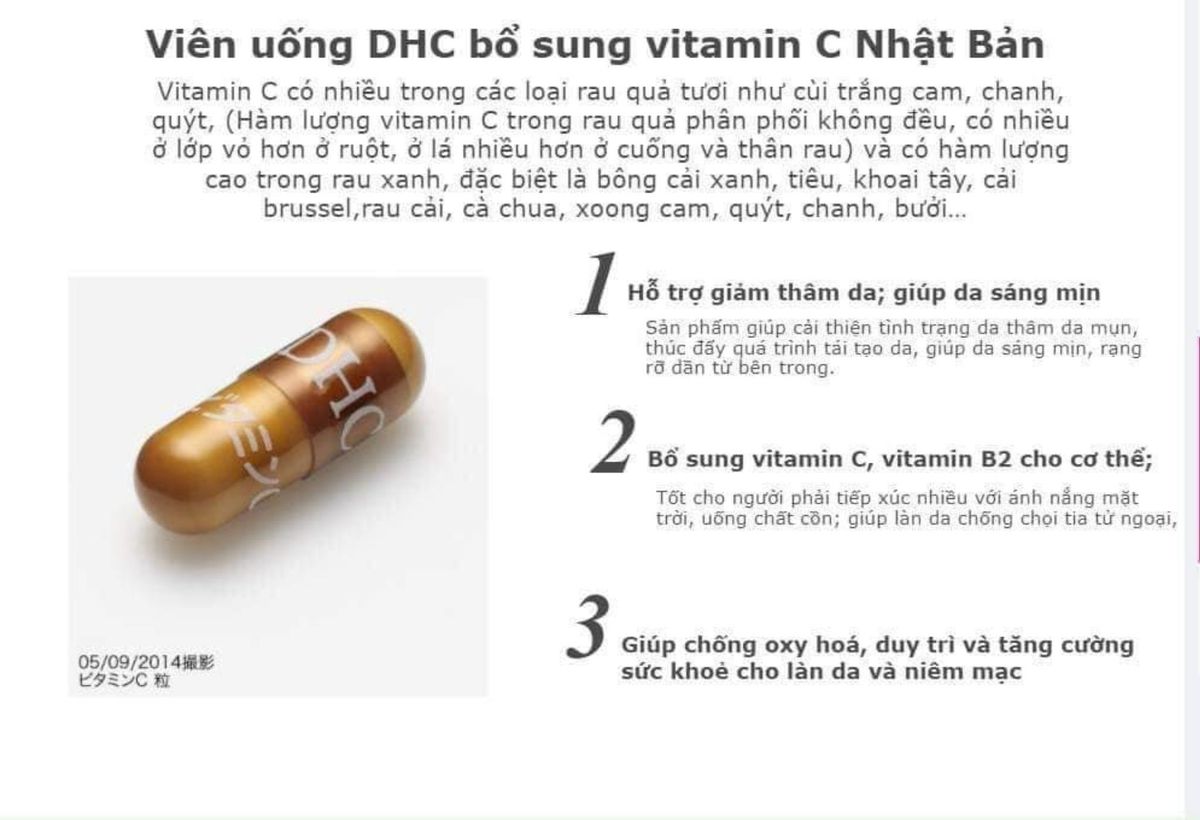 VIÊN UỐNG BỔ SUNG VITAMIN C DHC NHẬT BẢN - SÁNG DA, MỜ THÂM NÁM, TĂNG CƯỜNG MIỄN DỊCH
- Thương hiệu: DHC- Xuất xứ: Nội địa Nhật VIÊN UỐNG BỔ SUNG VITAMIN C DHC NHẬT BẢN - SÁNG DA, MỜ THÂM NÁM, TĂNG CƯỜNG MIỄN DỊCH
- Thương hiệu: DHC- Xuất xứ: Nội địa Nhật