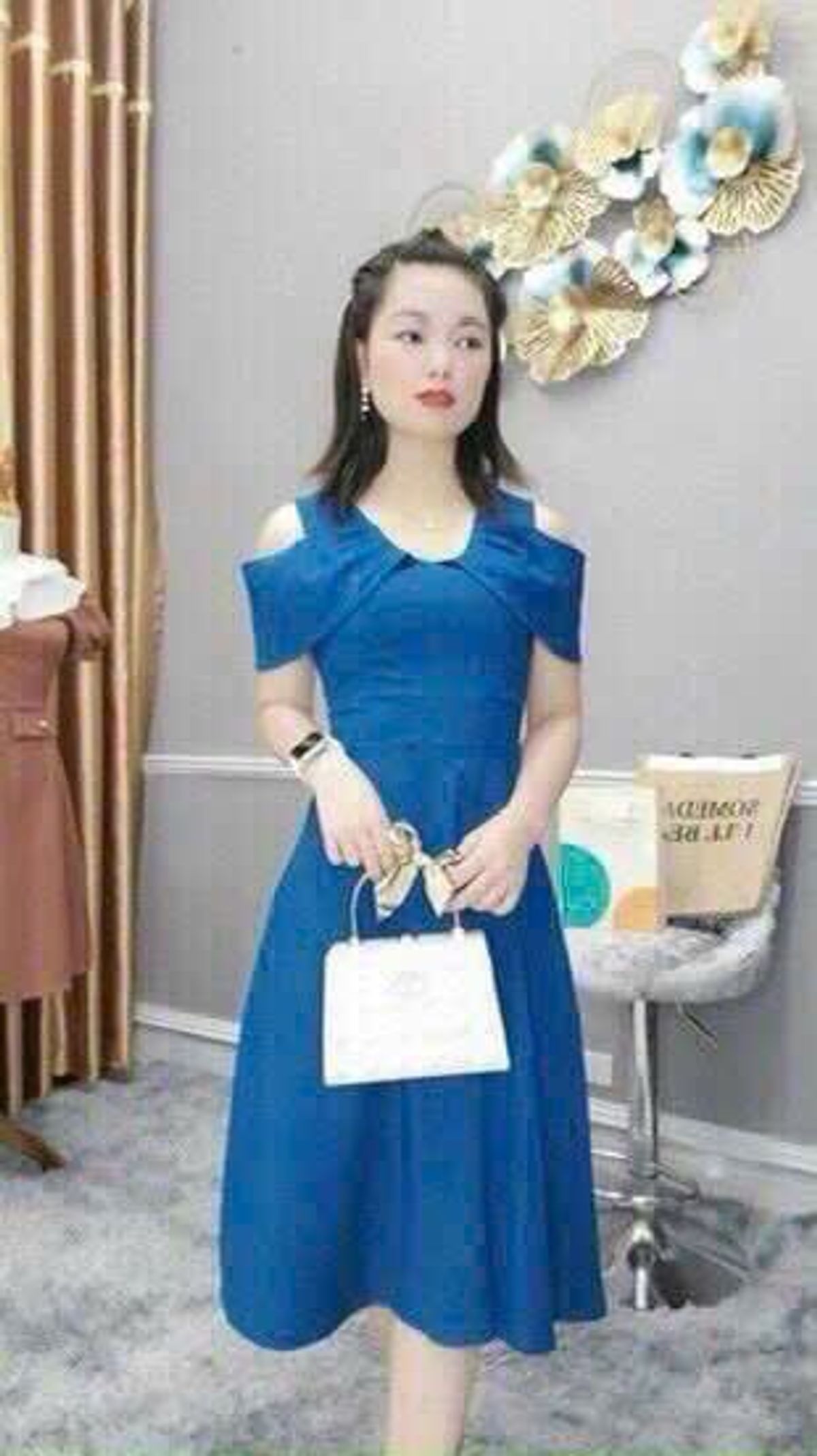 Đầm xòe hở vai sang trọng hàng thiết kế cao cấp hàng về lại đủ size Đầm xòe hở vai sang trọng hàng thiết kế cao cấp hàng về lại đủ size