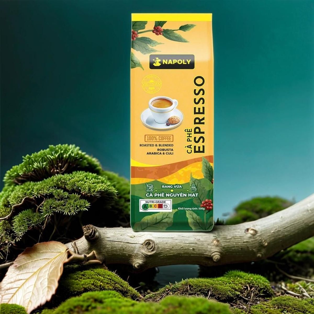 Cà Phê Hạt ESPRESSO Napoly Coffee Nguyên Chất Robusta & Arabica Rang Mộc Thơm Nồng Cho PHA MÁY, PHA PHIN - Túi 500g Cà Phê Hạt ESPRESSO Napoly Coffee Nguyên Chất Robusta & Arabica Rang Mộc Thơm Nồng Cho PHA MÁY, PHA PHIN - Túi 500g