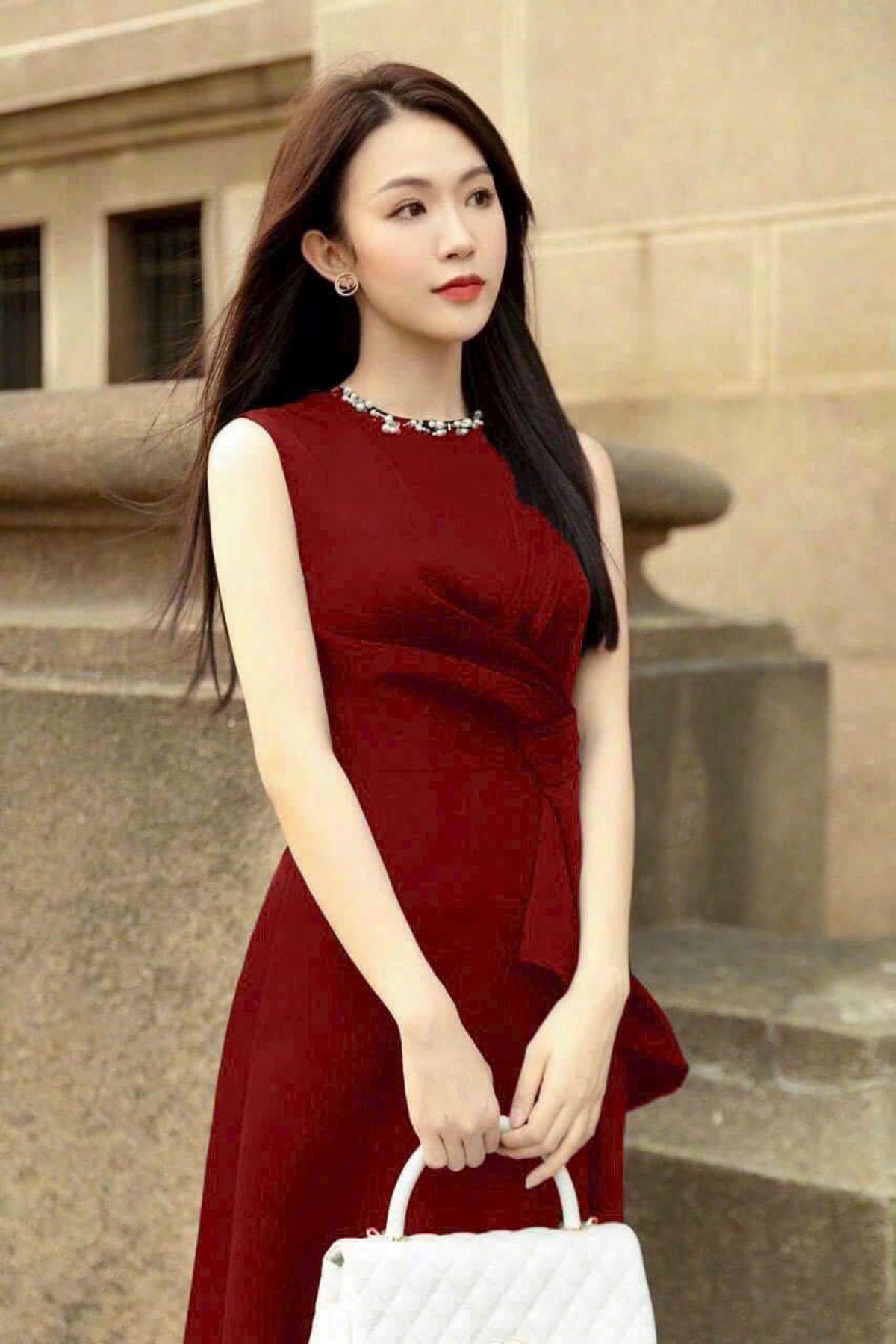 Đầm xòe nữ cườm cổ sang trọng hàng cao cấp Đầm xòe nữ cườm cổ sang trọng hàng cao cấp