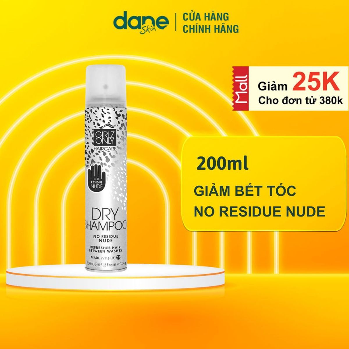 Dầu gội khô Girlz Only 200ml - Dầu gội xịt khô giúp giải cứu tóc bết, lưu hương thơm lâu Dầu gội khô Girlz Only 200ml - Dầu gội xịt khô giúp giải cứu tóc bết, lưu hương thơm lâu