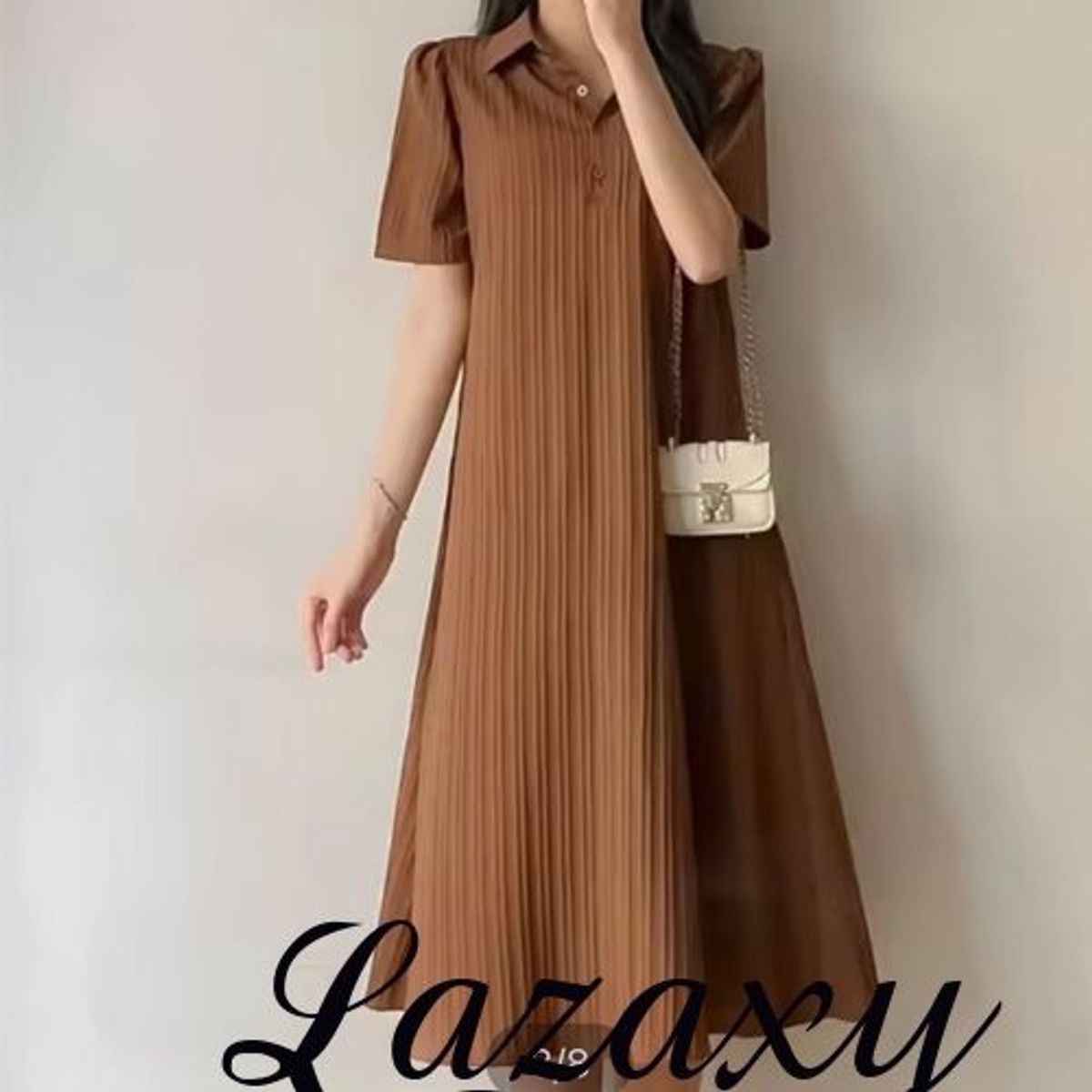 Váy Đầm Suông Cổ Sơ Mi, Polo Chất Đũi Gân Xoè Nhẹ Nhàng Thanh Lịch Lazaxy Váy Đầm Suông Cổ Sơ Mi, Polo Chất Đũi Gân Xoè Nhẹ Nhàng Thanh Lịch Lazaxy