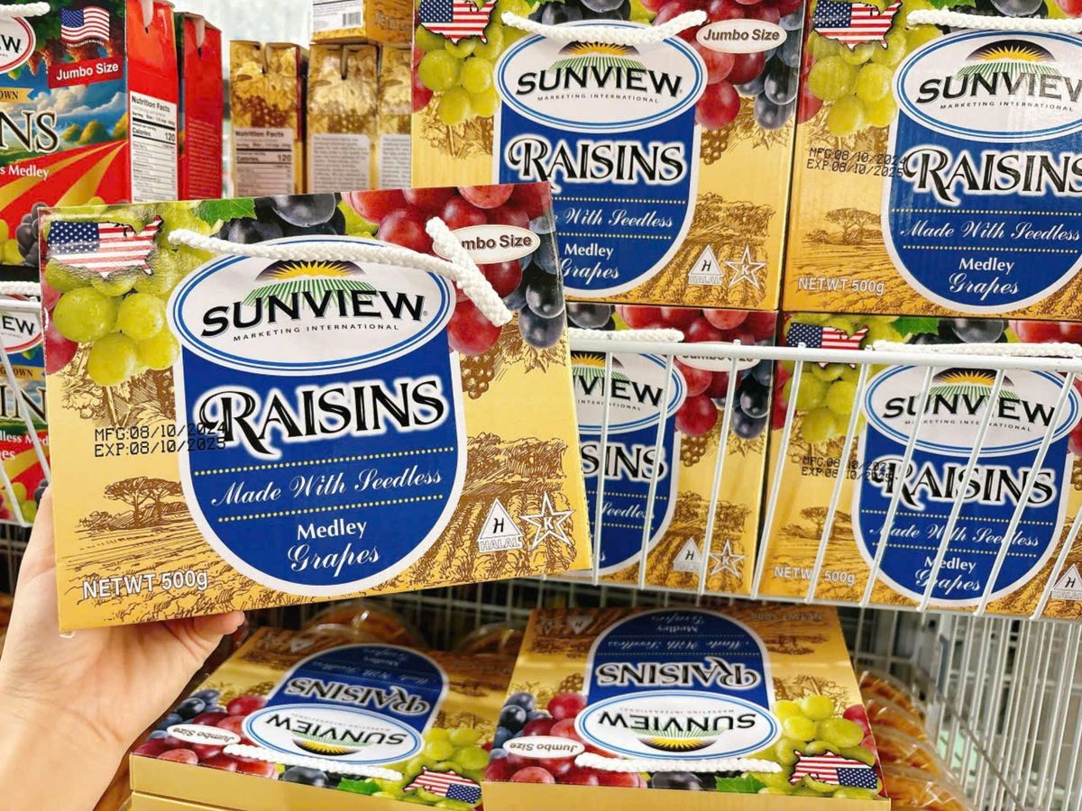 Nho Raisins Nhập Mỹ Hộp Giấy Màu Vàng 500G Nho Raisins Nhập Mỹ Hộp Giấy Màu Vàng 500G