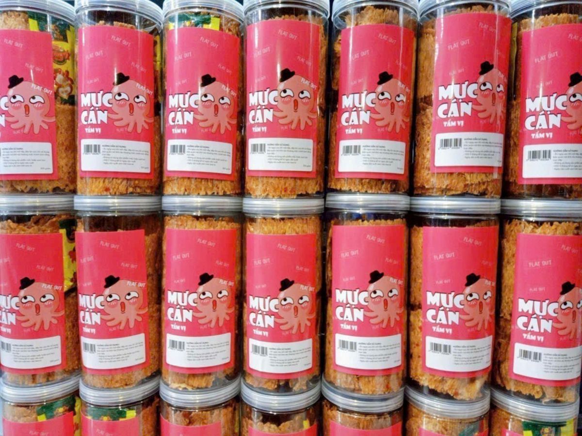 Mực cán tẩm vị thơm ngon hủ 300G/200G Mực cán tẩm vị thơm ngon hủ 300G/200G