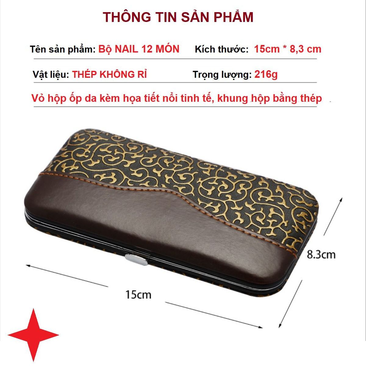 BỘ DỤNG CỤ LÀM MÓNG ĐA NĂNG 12 MÓN CAO CẤP LOẠI LỚN DC007 - LADY'S PASSION BỘ DỤNG CỤ LÀM MÓNG ĐA NĂNG 12 MÓN CAO CẤP LOẠI LỚN DC007 - LADY'S PASSION