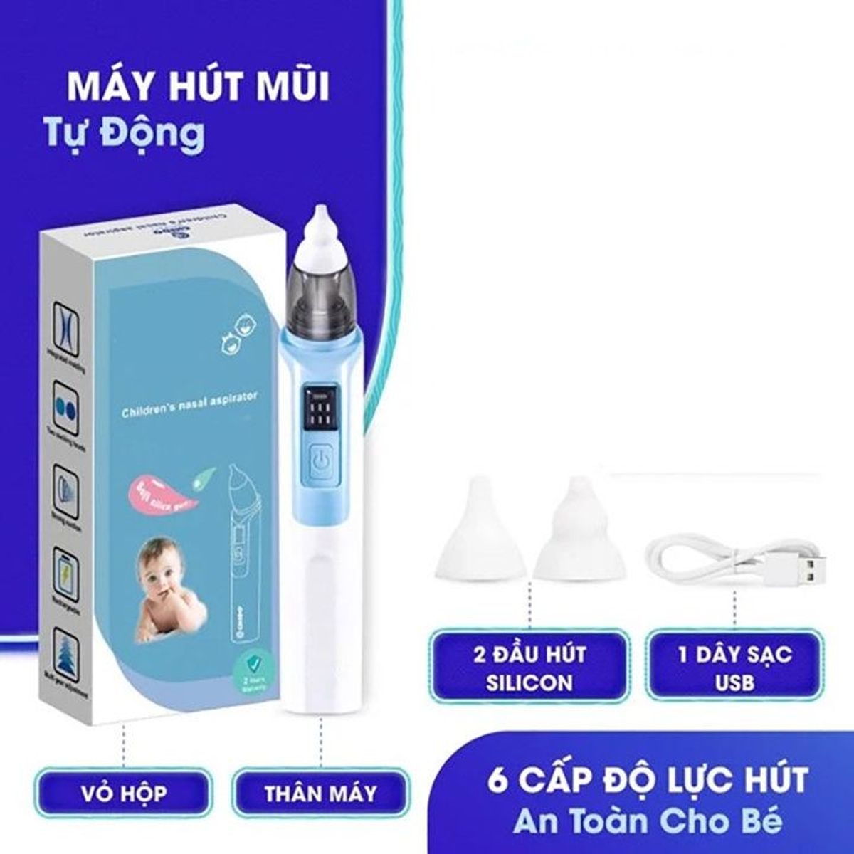 MÁY HÚT MŨI LÀM SẠCH MŨI CHO BÉ THẾ HỆ MỚI 6 CẤP ĐỘ HÚT, SẠC PIN USB 55957 - LADY'S PASSION MÁY HÚT MŨI LÀM SẠCH MŨI CHO BÉ THẾ HỆ MỚI 6 CẤP ĐỘ HÚT, SẠC PIN USB 55957 - LADY'S PASSION