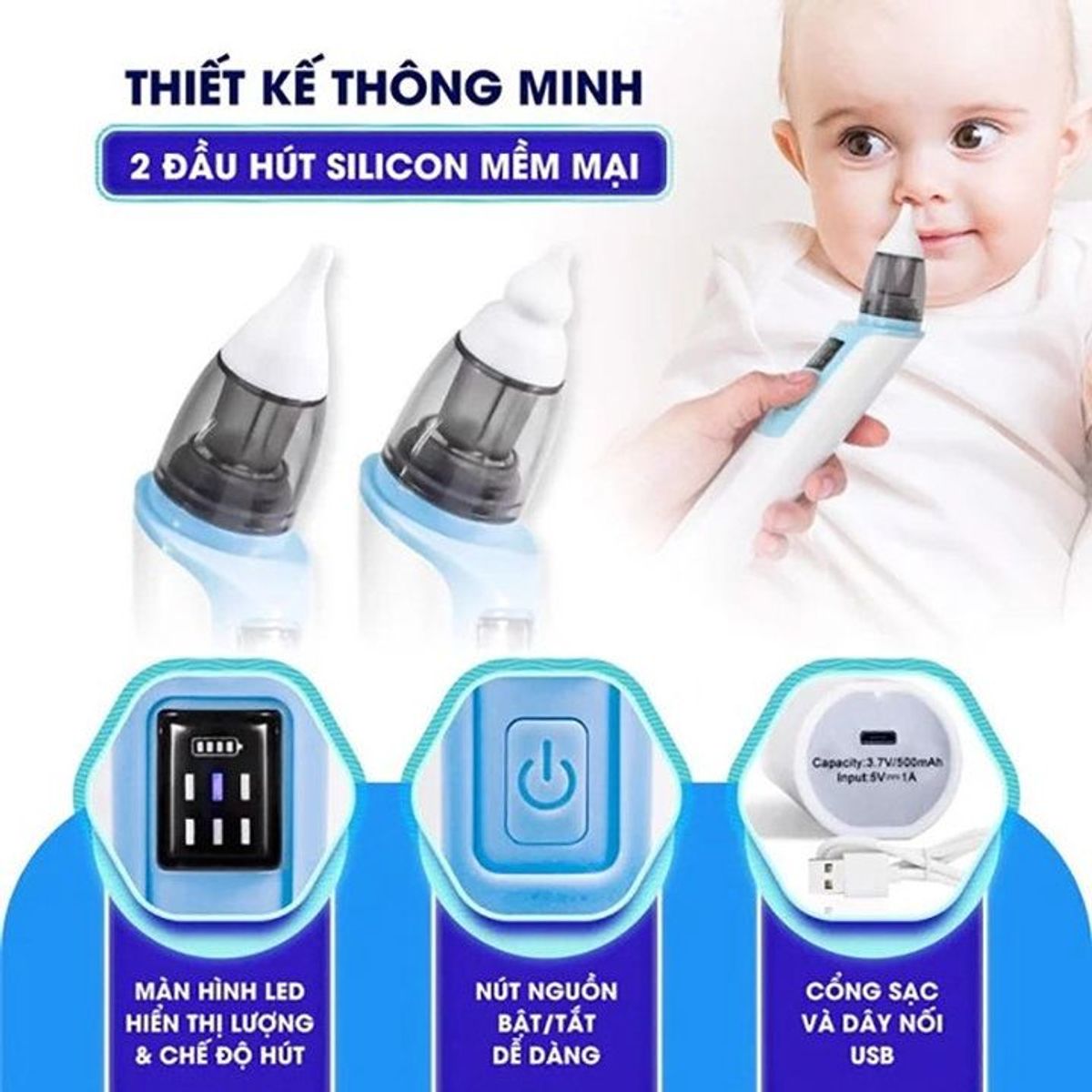 MÁY HÚT MŨI LÀM SẠCH MŨI CHO BÉ THẾ HỆ MỚI 6 CẤP ĐỘ HÚT, SẠC PIN USB 55957 - LADY'S PASSION MÁY HÚT MŨI LÀM SẠCH MŨI CHO BÉ THẾ HỆ MỚI 6 CẤP ĐỘ HÚT, SẠC PIN USB 55957 - LADY'S PASSION