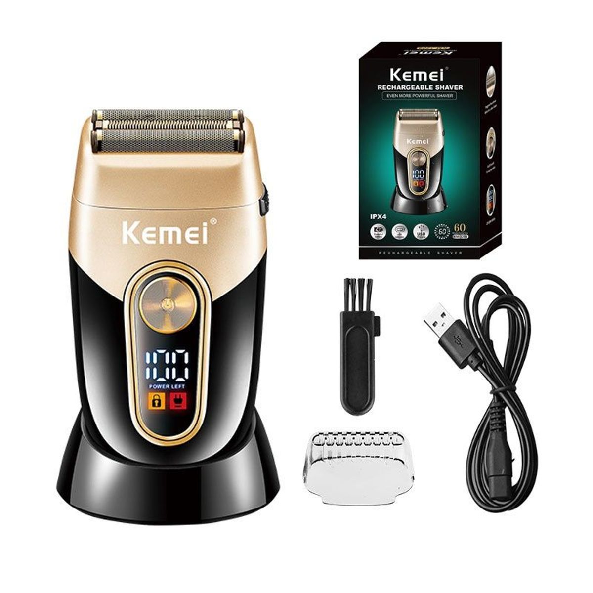 MÁY CẠO RÂU KHÔ 3 LƯỠI KÈM GIÁ ĐỠ KEMEI KM 3209 CAO CẤP TRONG CÁC DÒNG MÁY CẠO RÂU GD094 - LADY'S PASSION MÁY CẠO RÂU KHÔ 3 LƯỠI KÈM GIÁ ĐỠ KEMEI KM 3209 CAO CẤP TRONG CÁC DÒNG MÁY CẠO RÂU GD094 - LADY'S PASSION
