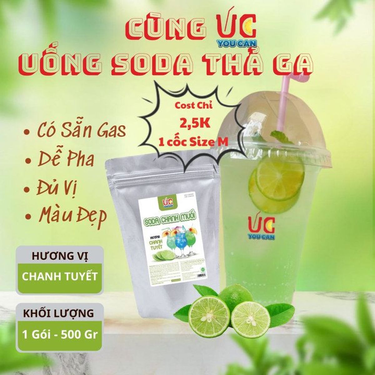 SODA CHANH BỘT HÒA TAN HƯƠNG CHANH TUYẾT, NƯỚC UỐNG GIẢI KHÁT CÓ SẴN GAS, KHÔNG CẦN SIRO, THƠM NGON TÚI 500GR - LADY'S PASSION SODA CHANH BỘT HÒA TAN HƯƠNG CHANH TUYẾT, NƯỚC UỐNG GIẢI KHÁT CÓ SẴN GAS, KHÔNG CẦN SIRO, THƠM NGON TÚI 500GR - LADY'S PASSION