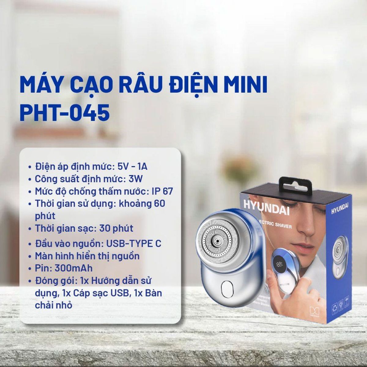 Máy Cạo Râu Hyundai PHT045 Chính Hãng Bảo Hành 12 Tháng Máy Cạo Râu Hyundai PHT045 Chính Hãng Bảo Hành 12 Tháng