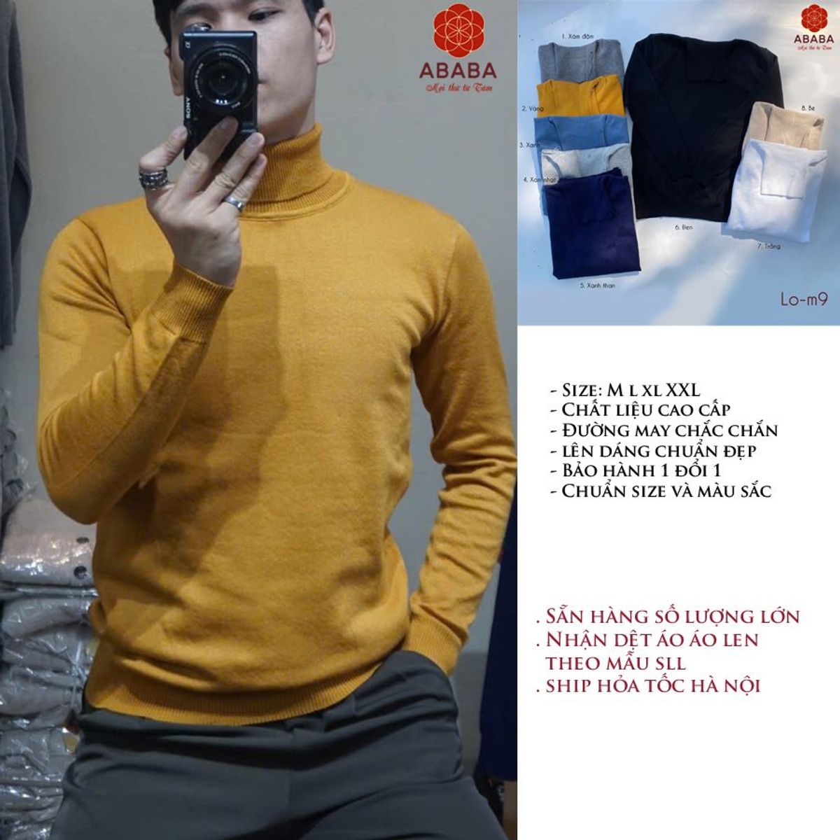 Áo len nam cổ lọ nhiều màu len dệt kim Việt Nam mịn lì không xù không phai có bigsize Hà Đinh-lo-m9 Bán buôn bán sỉ Áo len nam cổ lọ nhiều màu len dệt kim Việt Nam mịn lì không xù không phai có bigsize Hà Đinh-lo-m9 Bán buôn bán sỉ