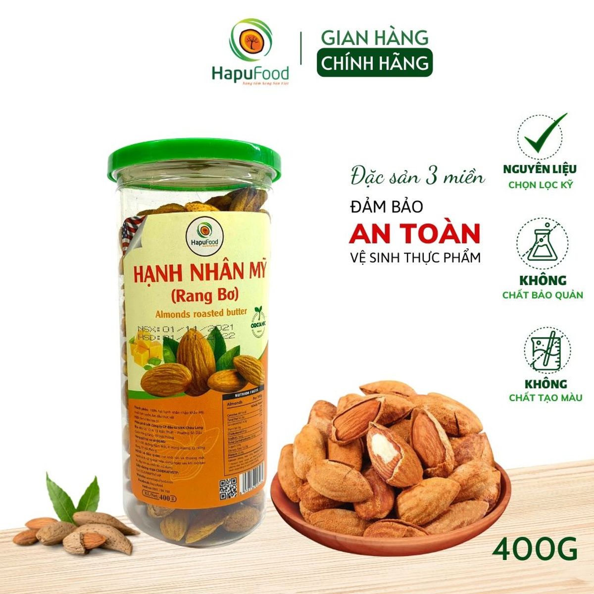 HẠT HẠNH NHÂN MỸ VỎ BƠ MỎNG HŨ 300G, 400G DINH DƯỠNG, THƠM NGON H02 - LADY'S PASSION HẠT HẠNH NHÂN MỸ VỎ BƠ MỎNG HŨ 300G, 400G DINH DƯỠNG, THƠM NGON H02 - LADY'S PASSION
