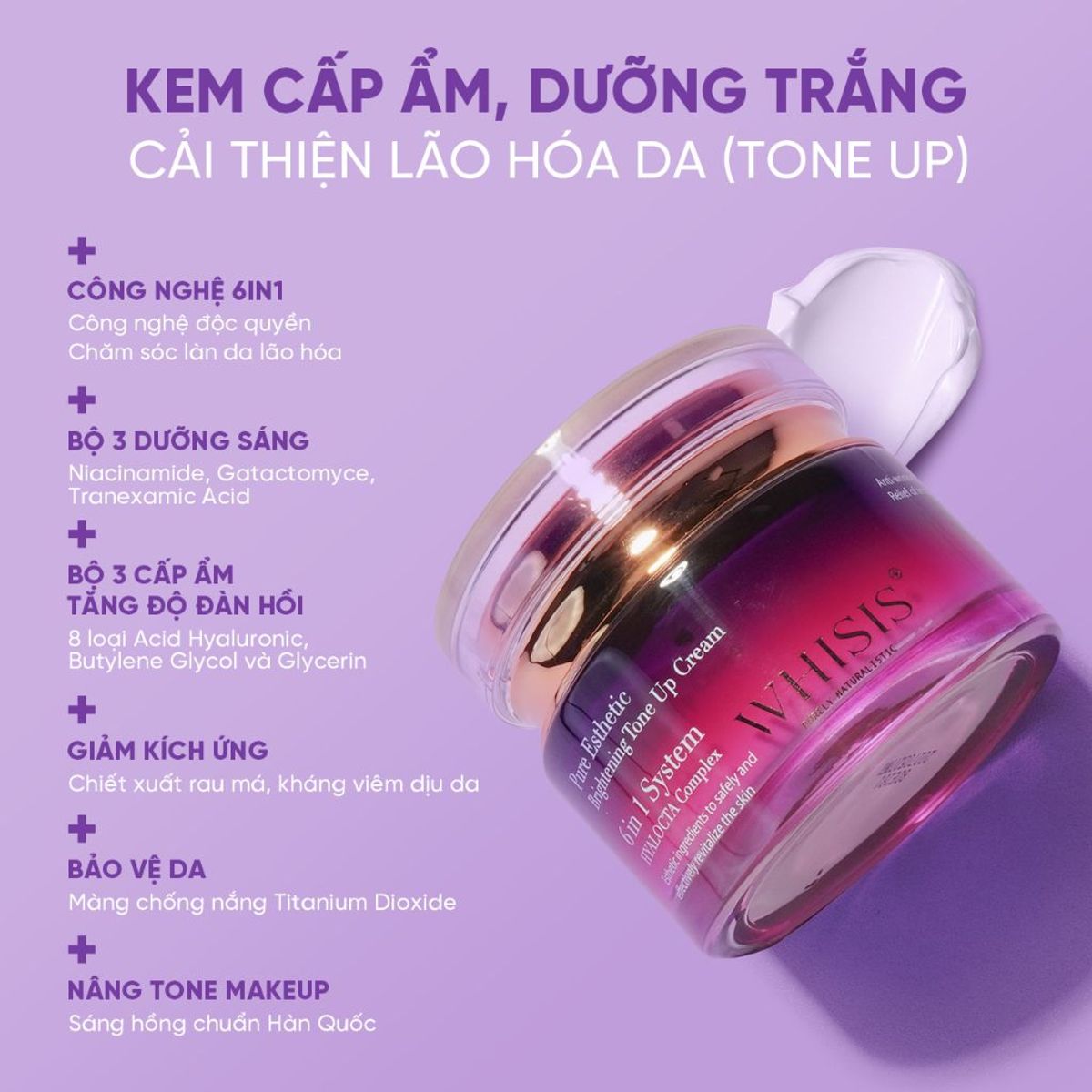 Kem Dưỡng Ẩm Trắng Da 6 in 1 WHISIS Pure Esthetic Brightening Tone Up Cream Cấp Ẩm, Nâng Tone, Giảm Nám, Trẻ Hoá Da 50g Kem Dưỡng Ẩm Trắng Da 6 in 1 WHISIS Pure Esthetic Brightening Tone Up Cream Cấp Ẩm, Nâng Tone, Giảm Nám, Trẻ Hoá Da 50g