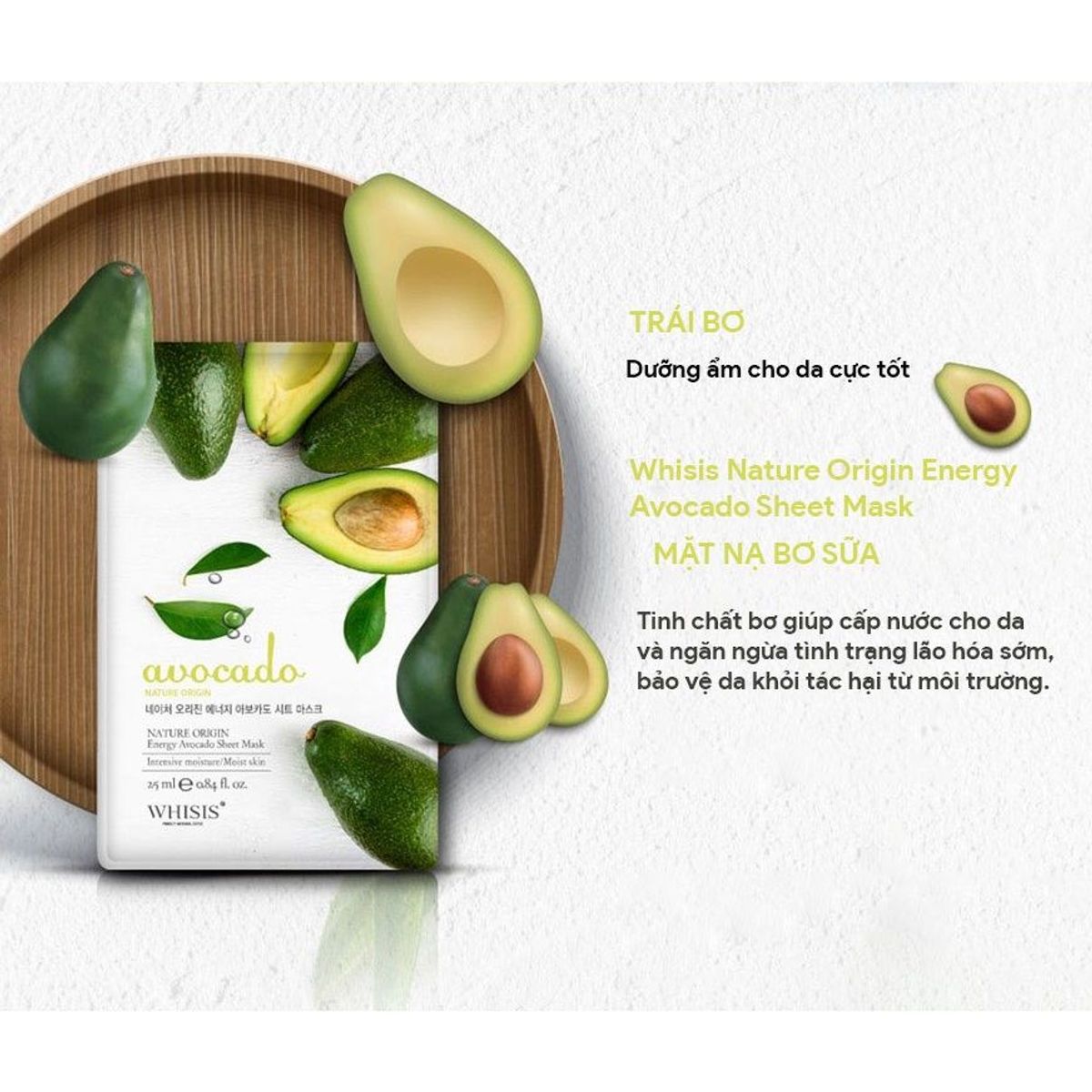 Combo 10 Mặt Nạ Bơ Sữa WHISIS Nature Origin Energy Avocado Cấp Nước, Tăng Cường Độ Đàn Hồi Của Da 25ml/miếng Combo 10 Mặt Nạ Bơ Sữa WHISIS Nature Origin Energy Avocado Cấp Nước, Tăng Cường Độ Đàn Hồi Của Da 25ml/miếng
