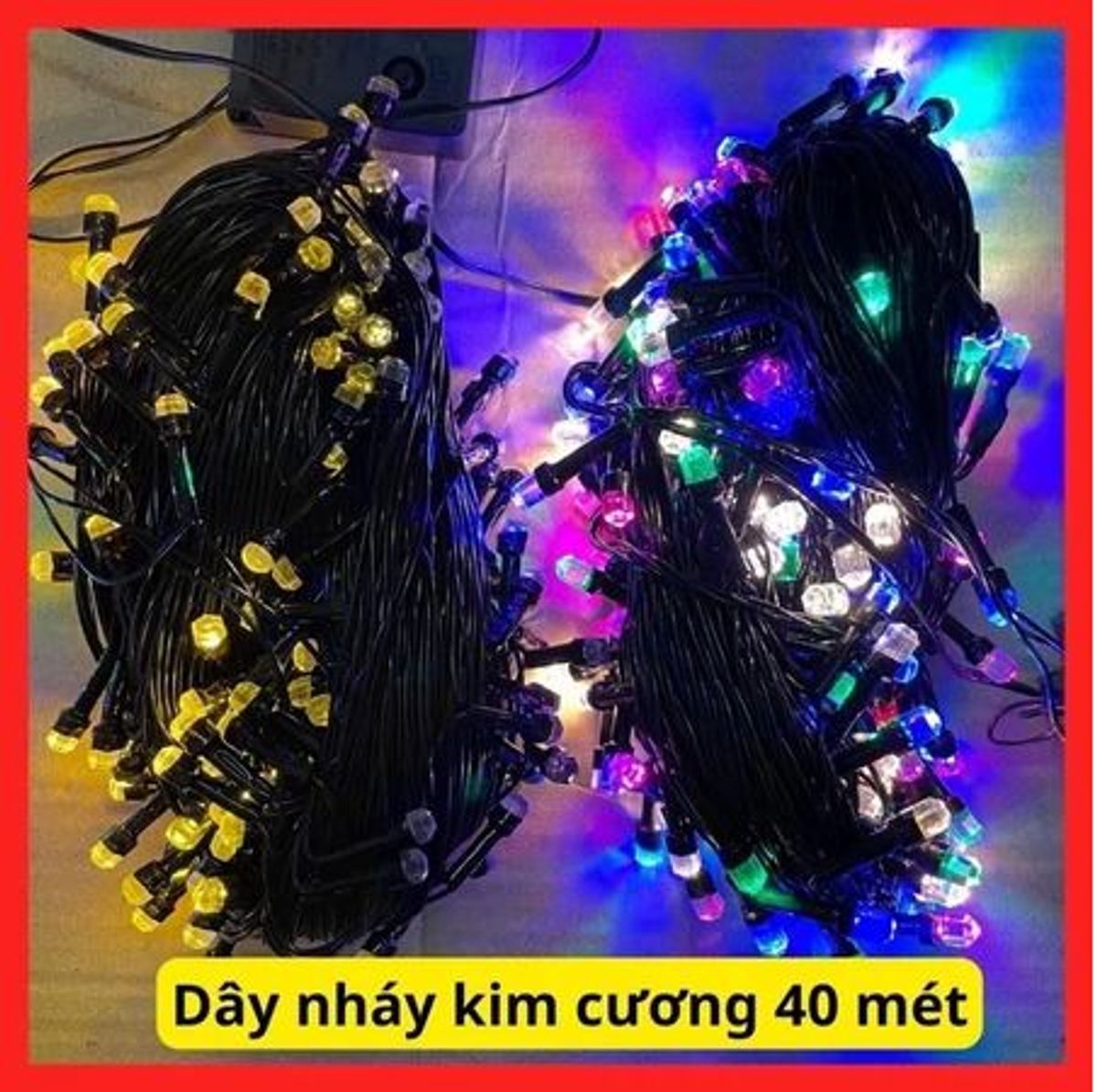 Dây Đèn Nháy Chớp LED Kim Cương 40m, Trang Trí ngày Tết, trang trí ngoài trời, CTB828 - Bechip