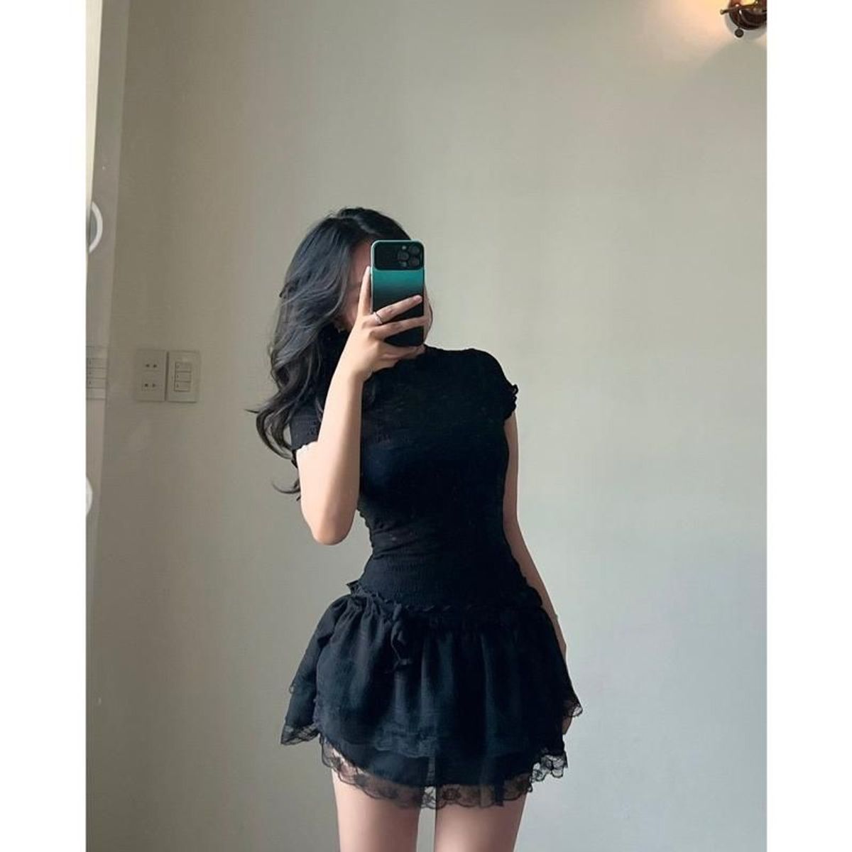 Chân váy dáng xòe xốp đũi nhiều tầng BAE phối ren và nơ ( ảnh thật) Chân váy dáng xòe xốp đũi nhiều tầng BAE phối ren và nơ ( ảnh thật)