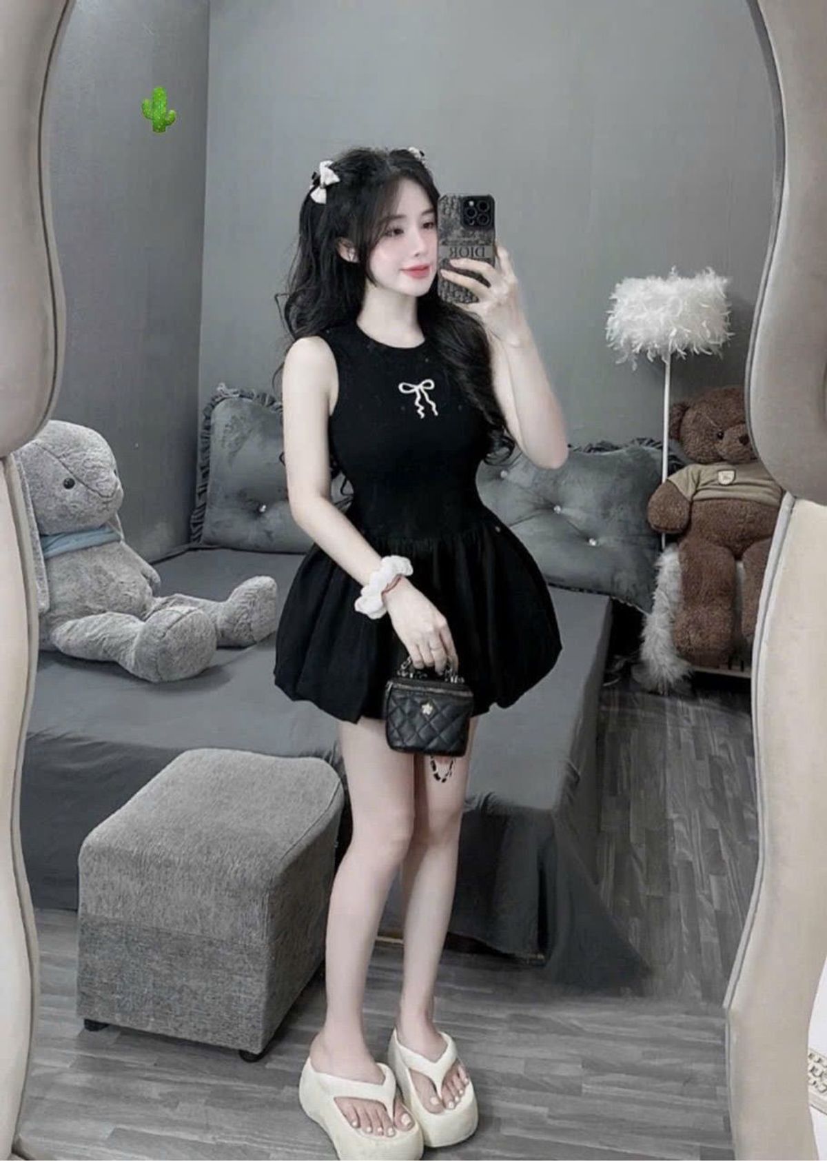 Đầm bí thêu nơ cute - Như Ý Boutique Đầm bí thêu nơ cute - Như Ý Boutique