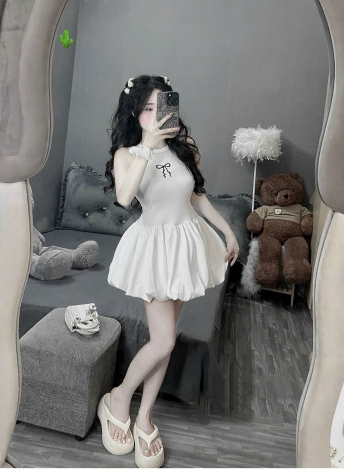Đầm bí thêu nơ cute - Như Ý Boutique Đầm bí thêu nơ cute - Như Ý Boutique