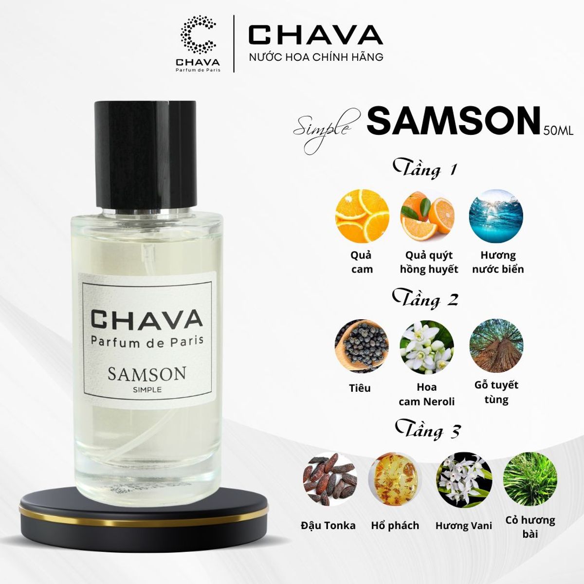 NƯỚC HOA SIMPLE SAMSON 50ML PHONG CÁCH XỊT NẮP NAM CHÂM CAO CẤP - CHAVA NƯỚC HOA SIMPLE SAMSON 50ML PHONG CÁCH XỊT NẮP NAM CHÂM CAO CẤP - CHAVA