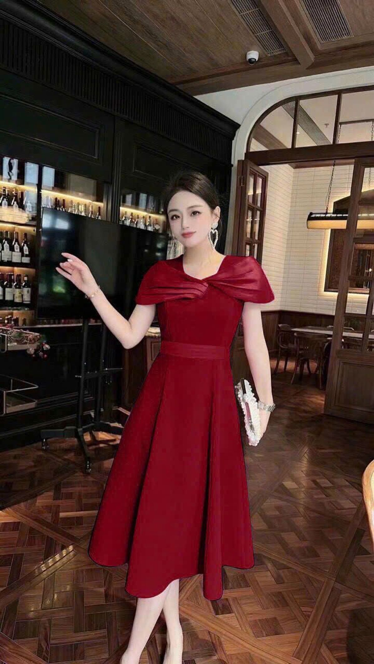 Đầm xòe trễ vai phối lụa thiết kế rất sang trọng hàng cao cấp Đầm xòe trễ vai phối lụa thiết kế rất sang trọng hàng cao cấp