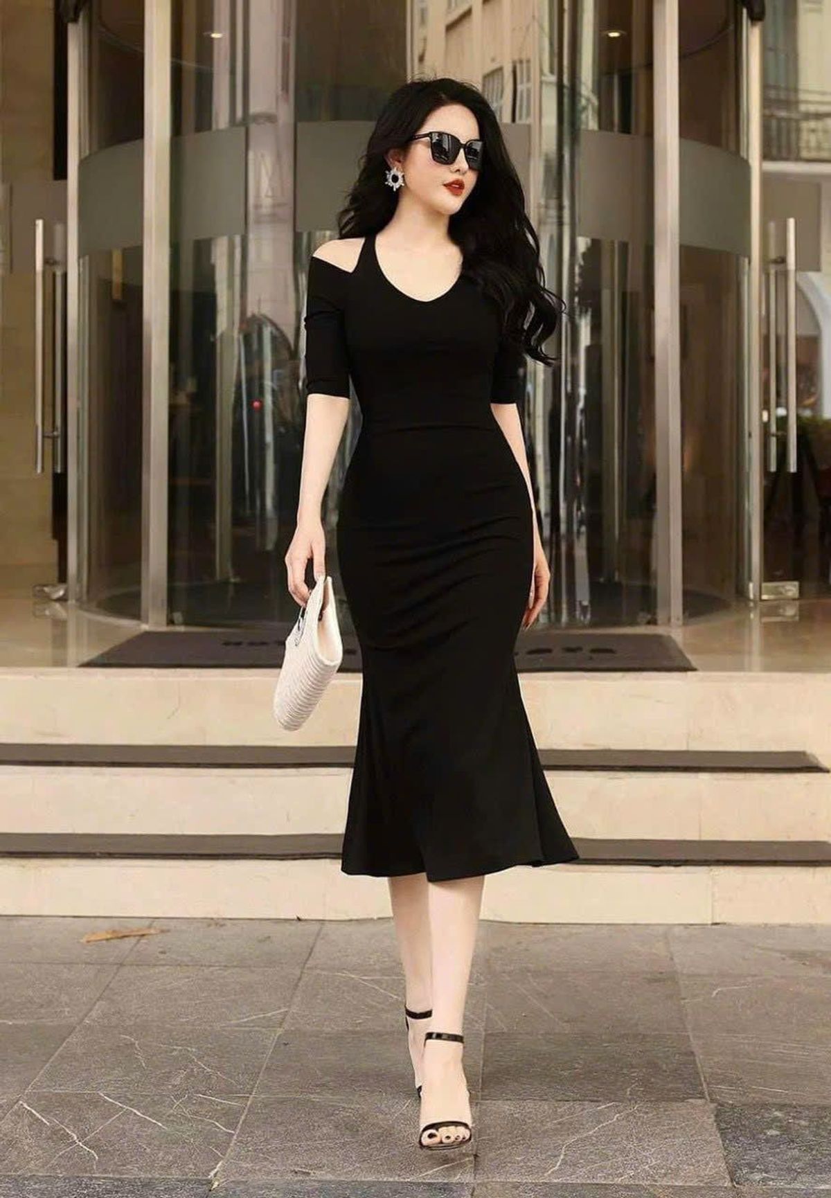 Đầm nữ đuôi cá hở vai thiết kế sang trọng hàng cao cấp Đầm nữ đuôi cá hở vai thiết kế sang trọng hàng cao cấp