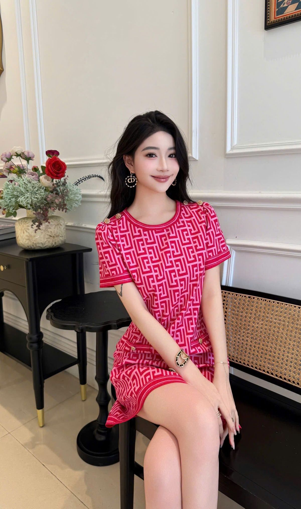 Đầm quảng châu form suông Đầm quảng châu form suông