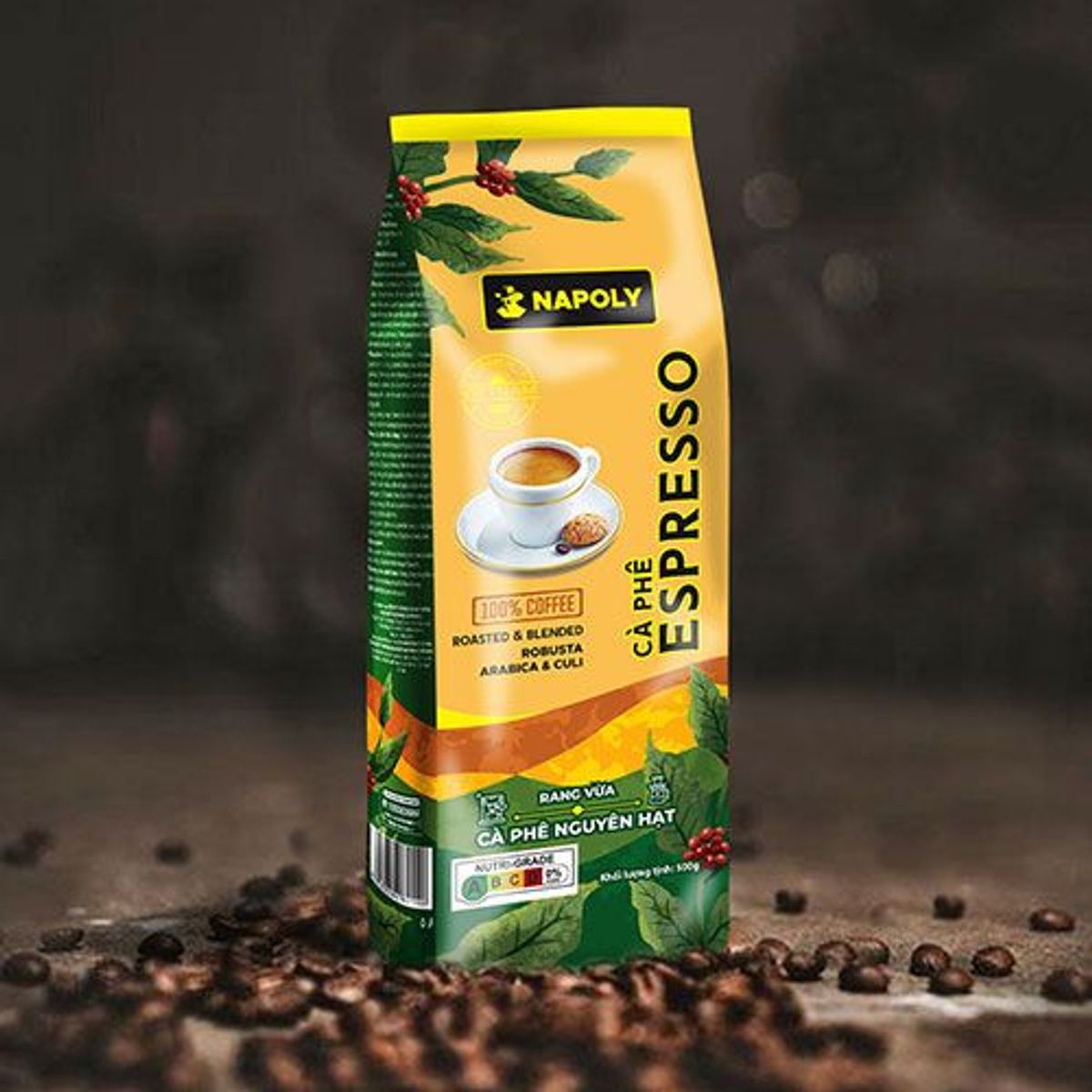 Cà Phê Hạt ESPRESSO Napoly Coffee Nguyên Chất Robusta & Arabica Rang Mộc Thơm Nồng Cho PHA MÁY, PHA PHIN - Túi 500g Cà Phê Hạt ESPRESSO Napoly Coffee Nguyên Chất Robusta & Arabica Rang Mộc Thơm Nồng Cho PHA MÁY, PHA PHIN - Túi 500g