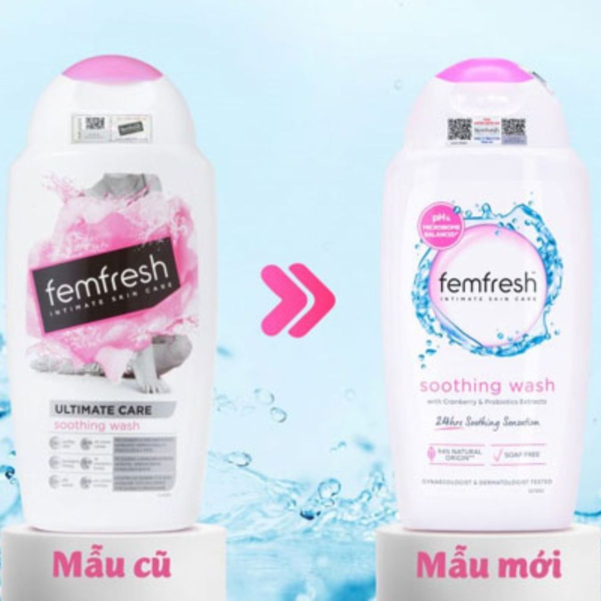 Dung dịch vệ sinh phụ nữ Femfresh Hồng 250ml - Giúp dưỡng ẩm, kháng khuẩn, giảm viêm nhiễm, nấm ngứa, làm dịu thư giãn Dung dịch vệ sinh phụ nữ Femfresh Hồng 250ml - Giúp dưỡng ẩm, kháng khuẩn, giảm viêm nhiễm, nấm ngứa, làm dịu thư giãn