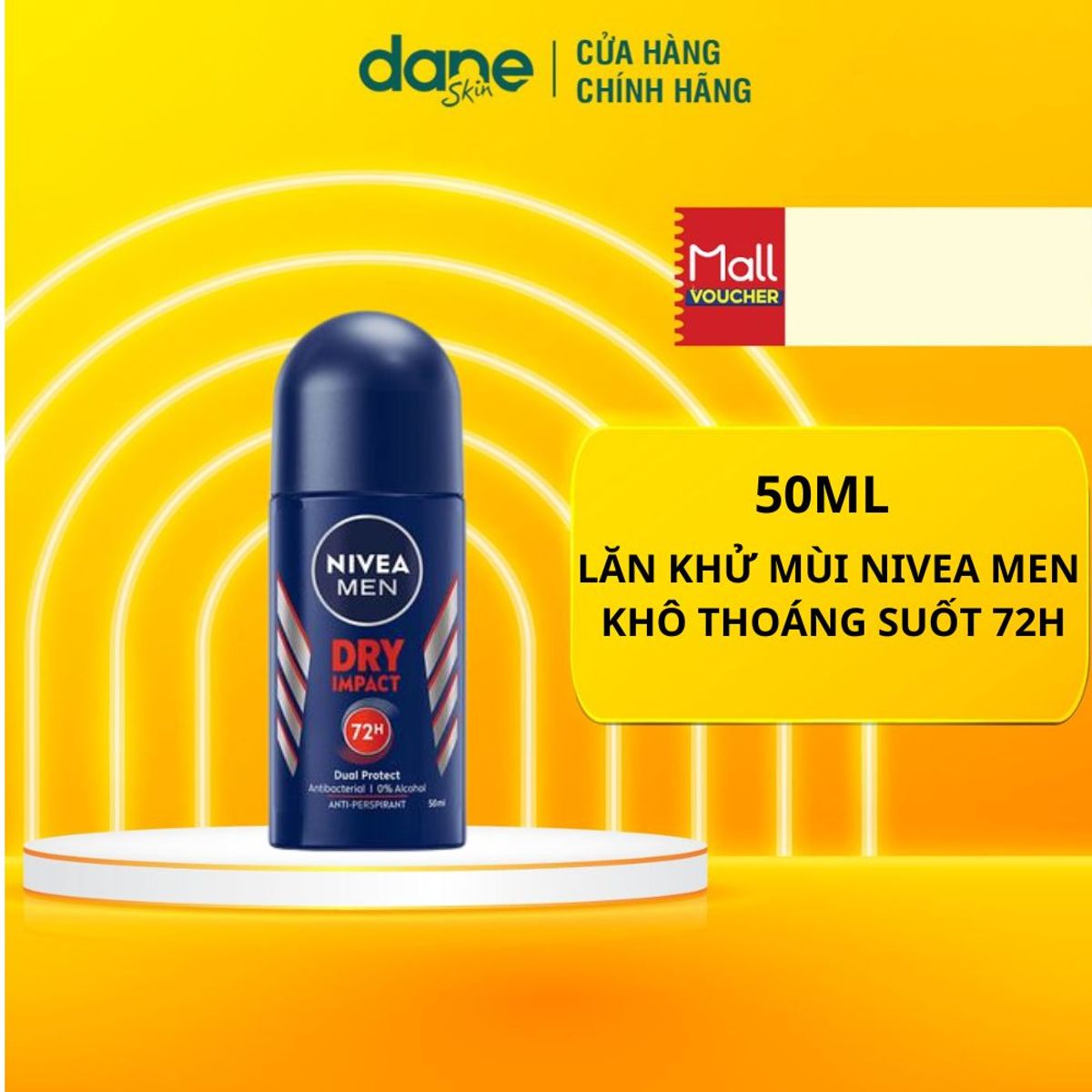 Lăn Khử Mùi Cho Nam NIVEA MEN 50ml - khử mùi, ngăn tiết mồ hôi, khô thoáng đến 72h Lăn Khử Mùi Cho Nam NIVEA MEN 50ml - khử mùi, ngăn tiết mồ hôi, khô thoáng đến 72h