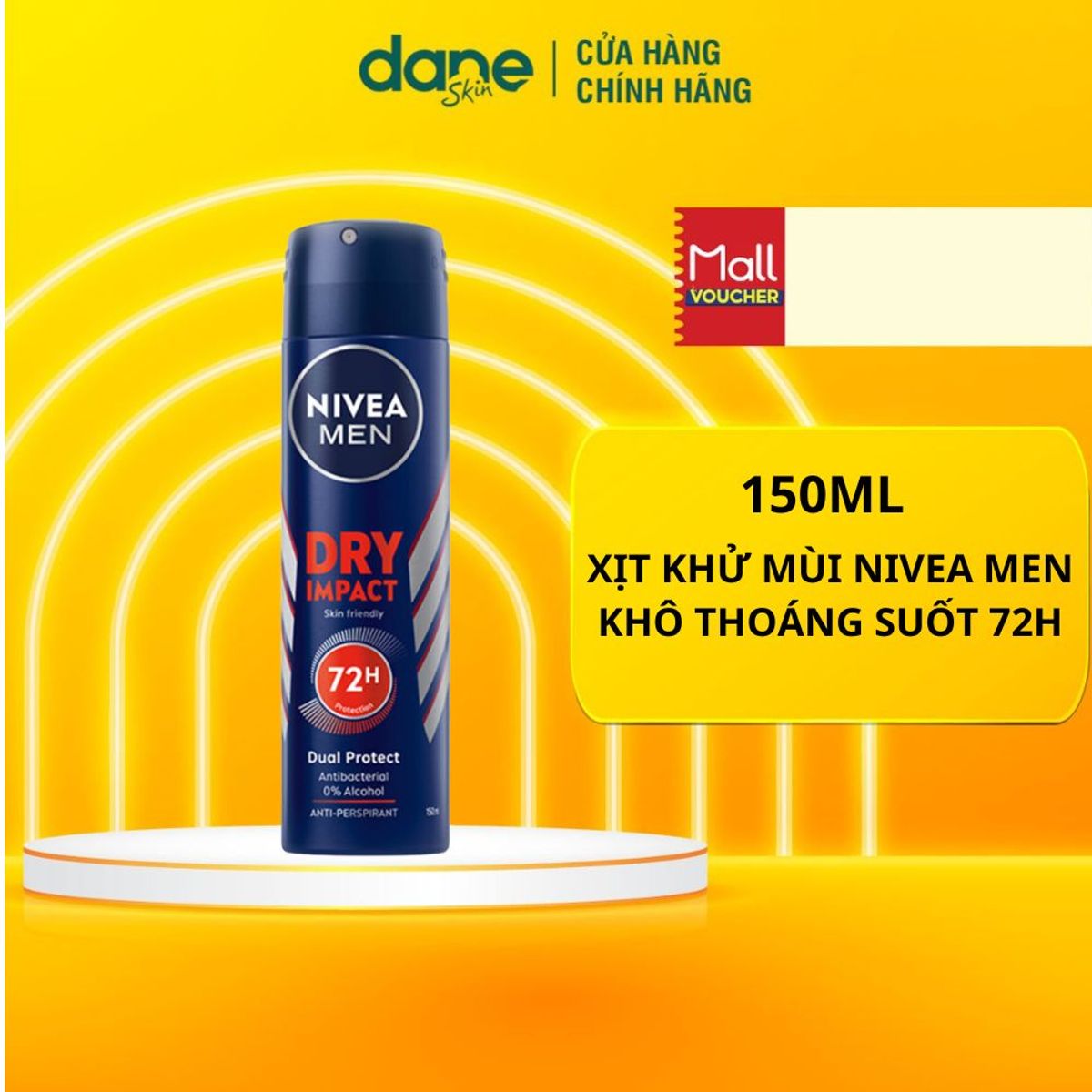 Xịt khử mùi Cho Nam NIVEA MEN 150ml - khử mùi, ngăn tiết mồ hôi, khô thoáng đến 72h Xịt khử mùi Cho Nam NIVEA MEN 150ml - khử mùi, ngăn tiết mồ hôi, khô thoáng đến 72h