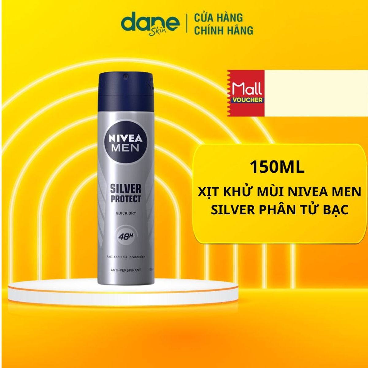 Xịt khử mùi Cho Nam NIVEA MEN 150ml - khử mùi, ngăn tiết mồ hôi, khô thoáng đến 72h Xịt khử mùi Cho Nam NIVEA MEN 150ml - khử mùi, ngăn tiết mồ hôi, khô thoáng đến 72h