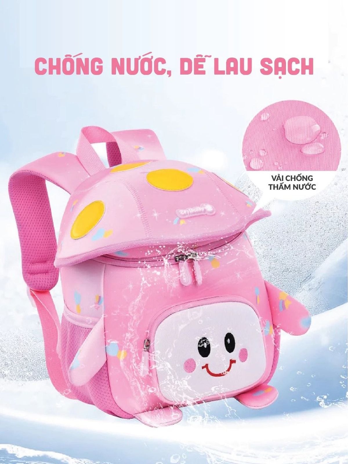BALO HÌNH NẤM CHỐNG THẤM SIÊU ĐÁNG YÊU CHO BÉ TỪ 2-5 TUỔI WH837 - WINNIE HOUSE BALO HÌNH NẤM CHỐNG THẤM SIÊU ĐÁNG YÊU CHO BÉ TỪ 2-5 TUỔI WH837 - WINNIE HOUSE
