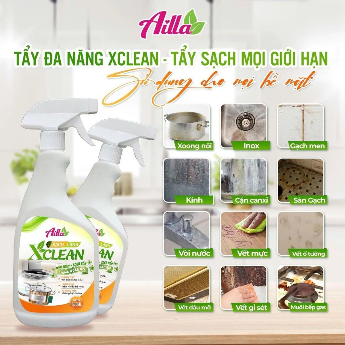 Tẩy Đa Năng XClean 500ml Vệ Sinh Sạch Dầu Mỡ, Xử Lý Cặn canxi an toàn sạch bụi bẩn Trên Thiết Bị Nhà Bếp Tẩy Đa Năng XClean 500ml Vệ Sinh Sạch Dầu Mỡ, Xử Lý Cặn canxi an toàn sạch bụi bẩn Trên Thiết Bị Nhà Bếp