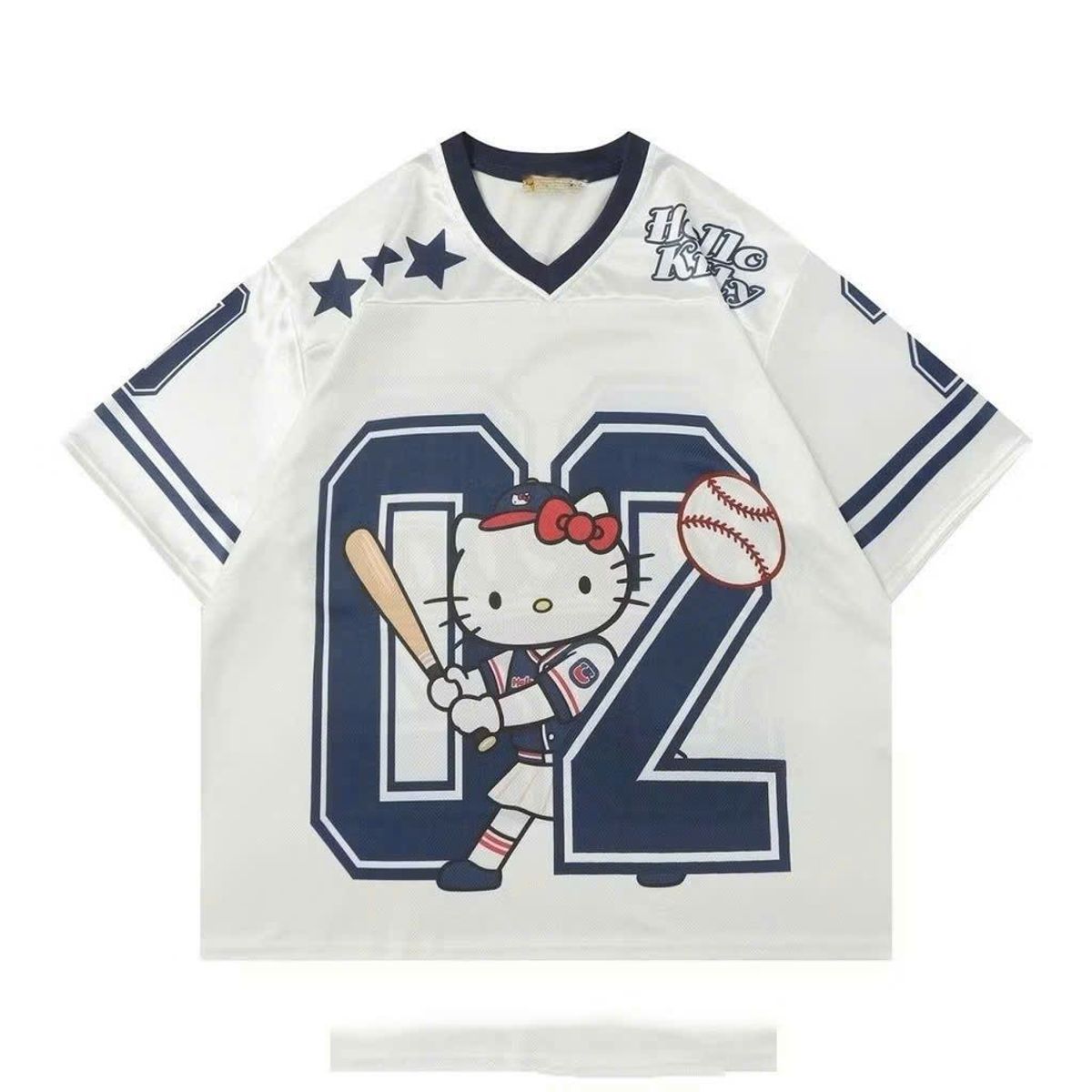 Áo Thun Lưới Mới Về - Đặc Điểm Nổi Bật in Hello Kitty Bóng Chày 02 Áo Thun Lưới Mới Về - Đặc Điểm Nổi Bật in Hello Kitty Bóng Chày 02