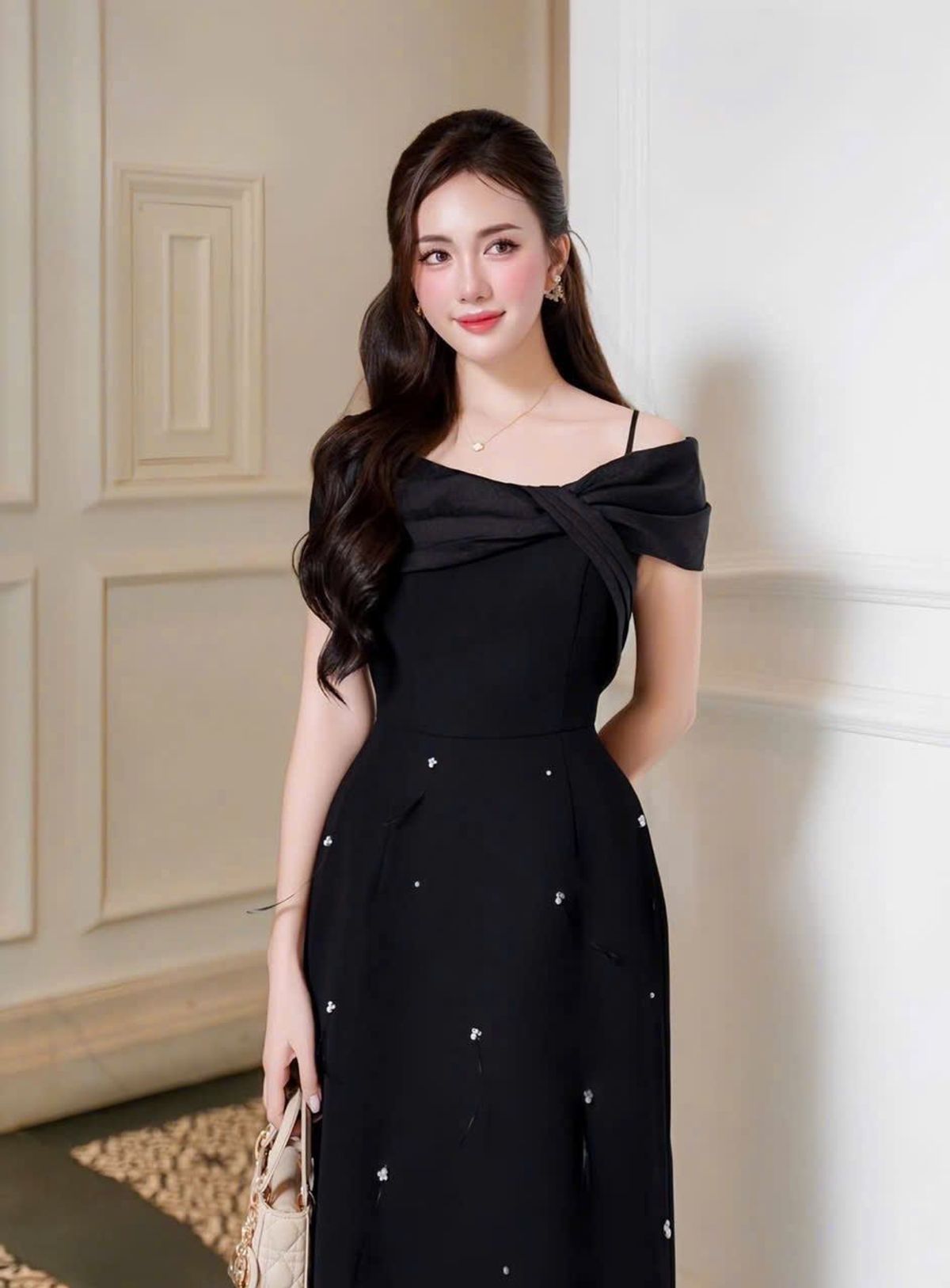Đầm body trễ bái đính hạt sang trọng hàng cao cấp Sk756734 Đầm body trễ bái đính hạt sang trọng hàng cao cấp Sk756734