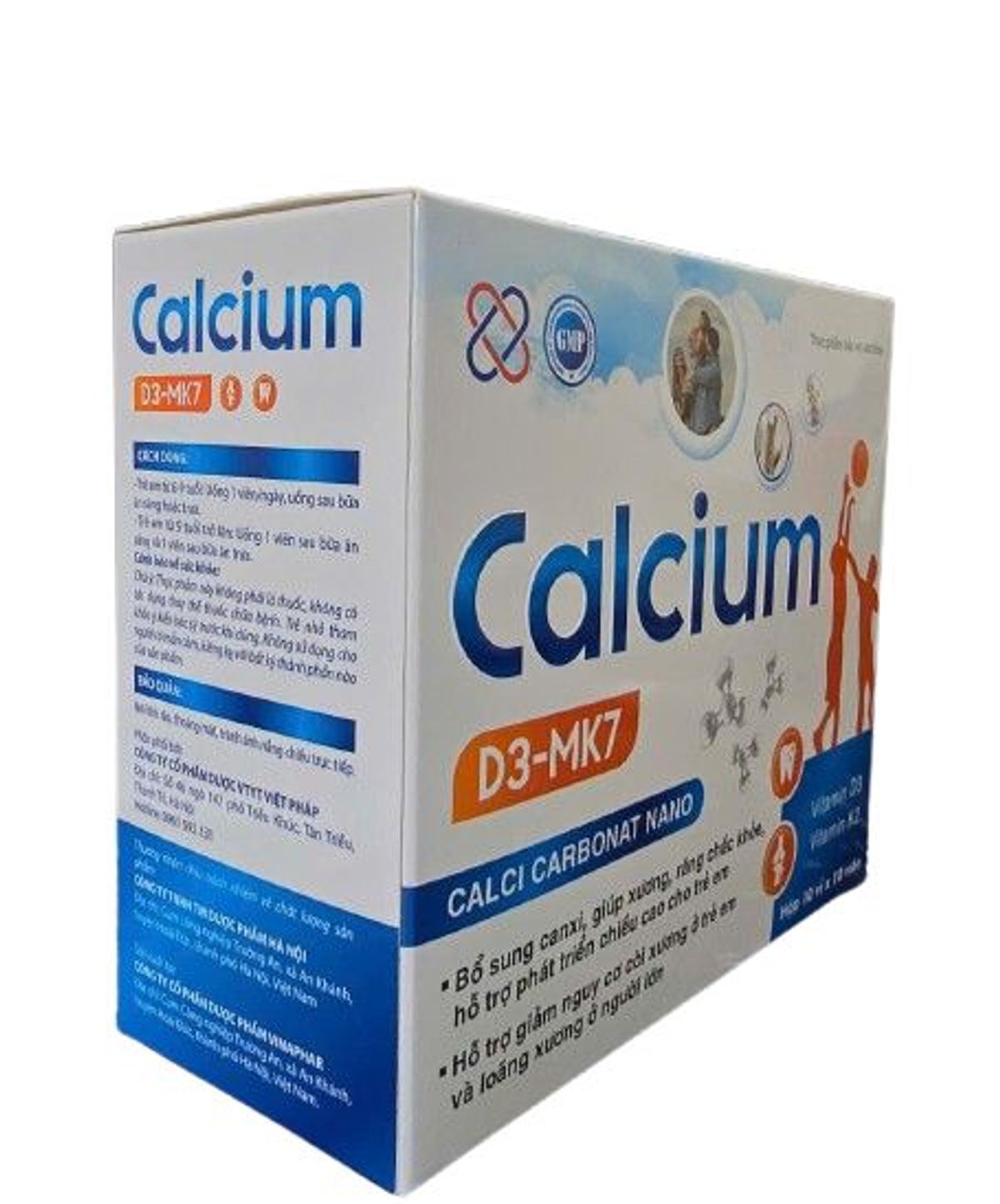 Viên uống Calcium D3 MK7 giúp bổ sung canxi, giúp xương, răng chắc khỏe hộp 100 viên Viên uống Calcium D3 MK7 giúp bổ sung canxi, giúp xương, răng chắc khỏe hộp 100 viên