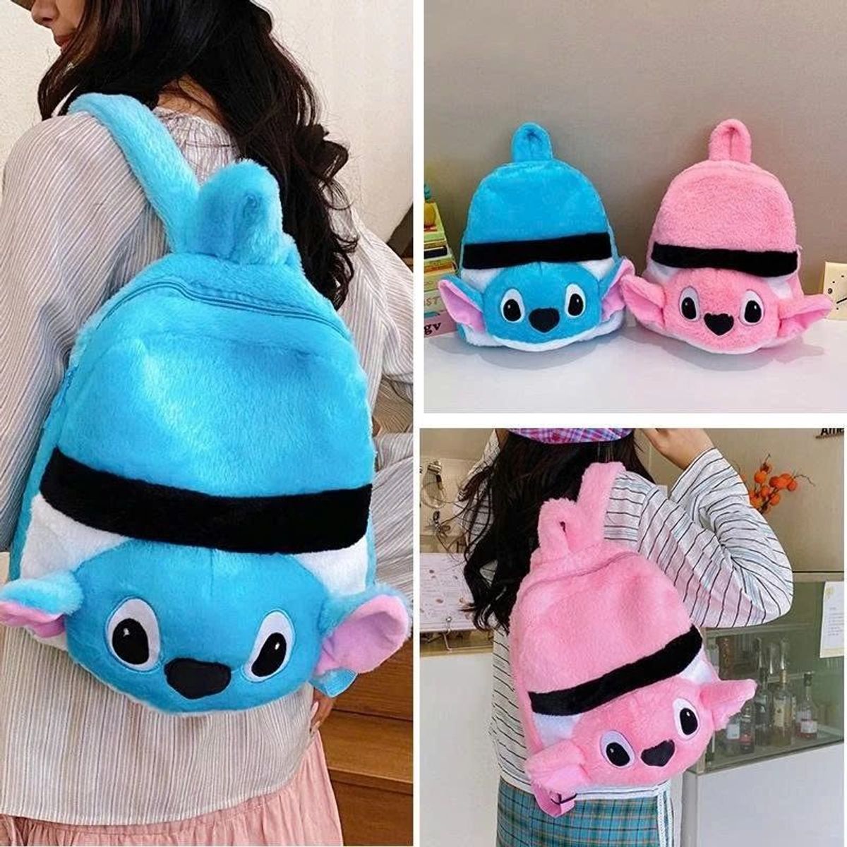 BALO LÔNG STITCH SỌC ĐEN ĐÁNG YÊU CHO BÉ MẦM NON - PIPI STORE BALO LÔNG STITCH SỌC ĐEN ĐÁNG YÊU CHO BÉ MẦM NON - PIPI STORE
