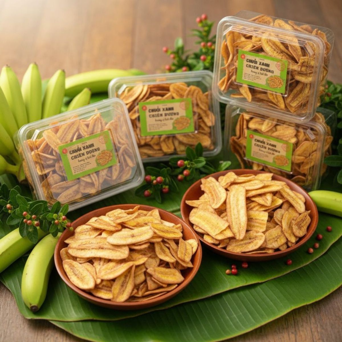 CHUỐI XANH CHIÊN ĐƯỜNG – GIÒN NGỌT CHUẨN VỊ QUÊ NHÀ 300G - WINNIE HOUSE CHUỐI XANH CHIÊN ĐƯỜNG – GIÒN NGỌT CHUẨN VỊ QUÊ NHÀ 300G - WINNIE HOUSE