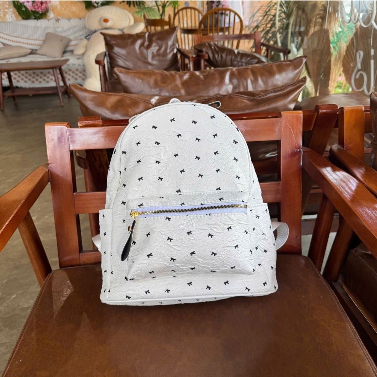 BALO DA PU HỌA TIẾT NƠ TIỂU THƯ W768 SIÊU XINH - WINNIE HOUSE BALO DA PU HỌA TIẾT NƠ TIỂU THƯ W768 SIÊU XINH - WINNIE HOUSE