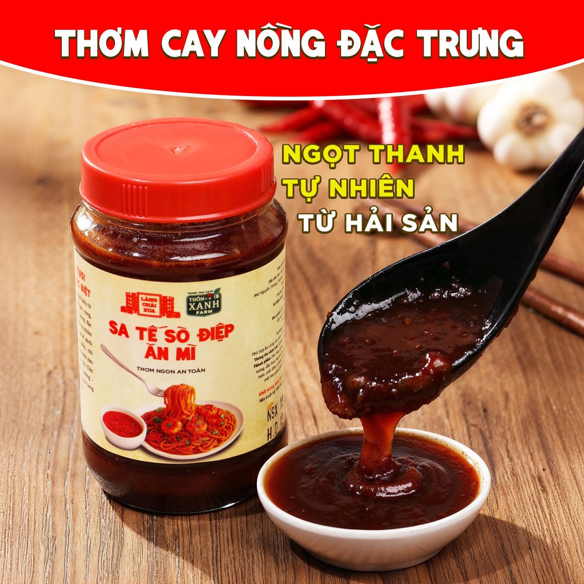 Sa tế sò điệp Làng Chài Xưa hủ 260g dùng ăn mì, các món chiên, nướng, phở, bún, cơm thơm ngon an toàn Sa tế sò điệp Làng Chài Xưa hủ 260g dùng ăn mì, các món chiên, nướng, phở, bún, cơm thơm ngon an toàn