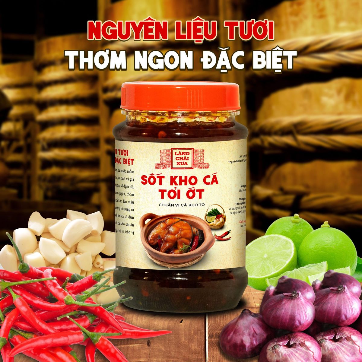 Sốt kho cá tỏi ớt Làng Chài Xưa 280g chuẩn vị cá kho thơm ngon tròn vị như kho thủ công - kho được 1.5kg cá Sốt kho cá tỏi ớt Làng Chài Xưa 280g chuẩn vị cá kho thơm ngon tròn vị như kho thủ công - kho được 1.5kg cá
