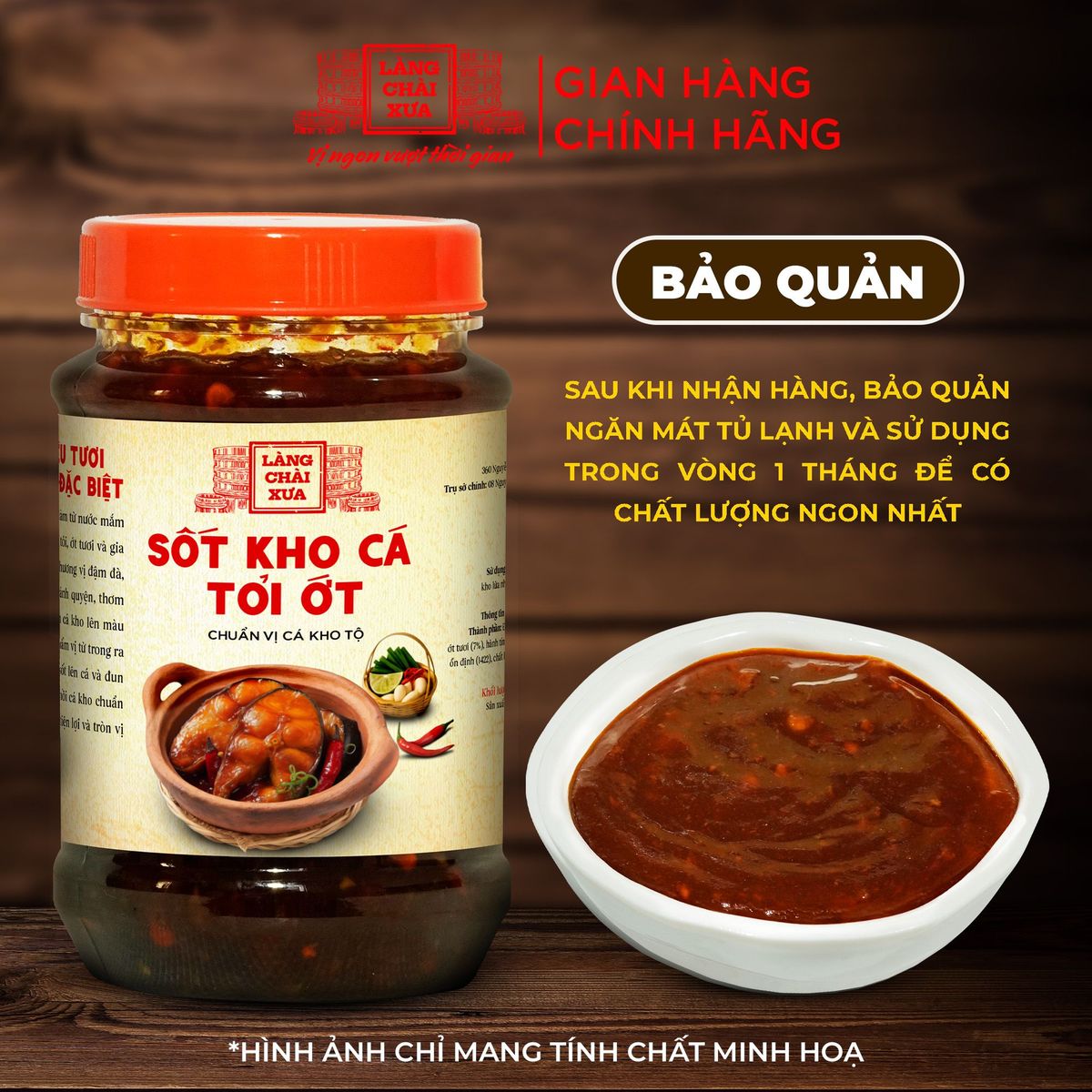 Sốt kho cá tỏi ớt Làng Chài Xưa 280g chuẩn vị cá kho thơm ngon tròn vị như kho thủ công - kho được 1.5kg cá Sốt kho cá tỏi ớt Làng Chài Xưa 280g chuẩn vị cá kho thơm ngon tròn vị như kho thủ công - kho được 1.5kg cá