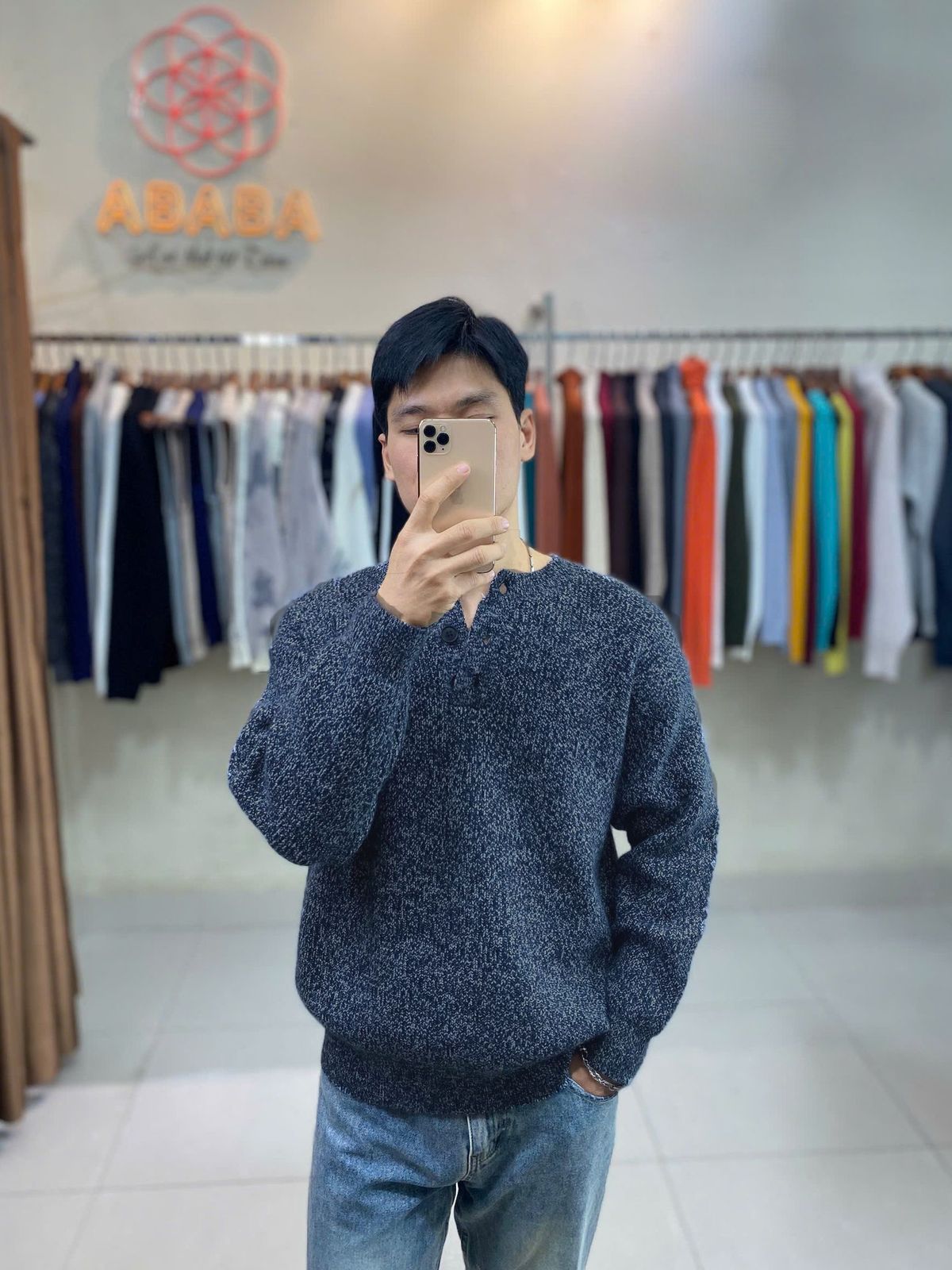 Áo Len Nam Cổ Henley hàng QC cao cấp Dày Size M L XL XXL 3XL Hà Đinh - HENLEY-F68118 Áo Len Nam Cổ Henley hàng QC cao cấp Dày Size M L XL XXL 3XL Hà Đinh - HENLEY-F68118