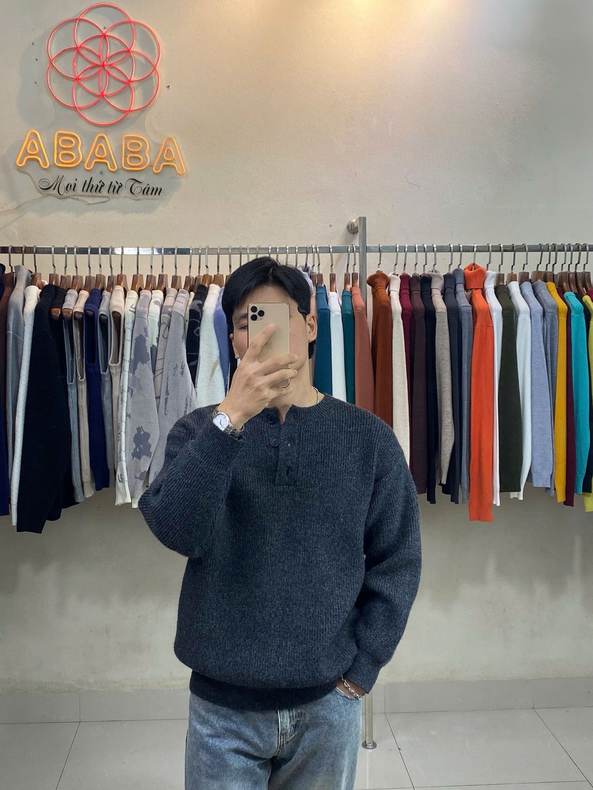 Áo Len Nam Cổ Henley hàng QC cao cấp Dày Size M L XL XXL 3XL Hà Đinh - HENLEY-F68118 Áo Len Nam Cổ Henley hàng QC cao cấp Dày Size M L XL XXL 3XL Hà Đinh - HENLEY-F68118