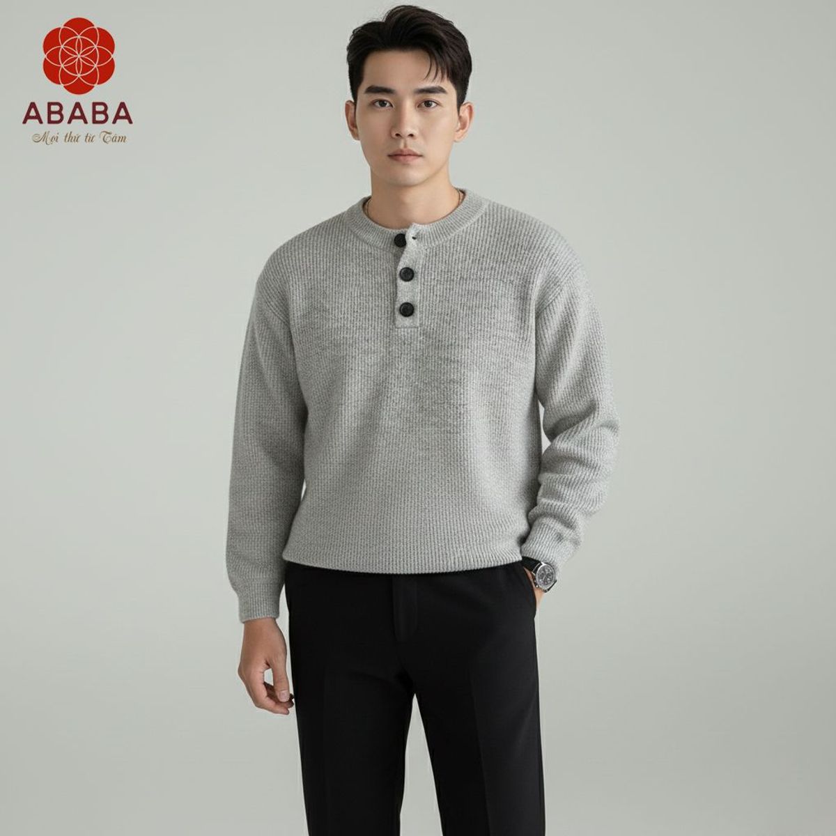 Áo Len Nam Cổ Henley hàng QC cao cấp Dày Size M L XL XXL 3XL Hà Đinh - HENLEY-F68118 Áo Len Nam Cổ Henley hàng QC cao cấp Dày Size M L XL XXL 3XL Hà Đinh - HENLEY-F68118