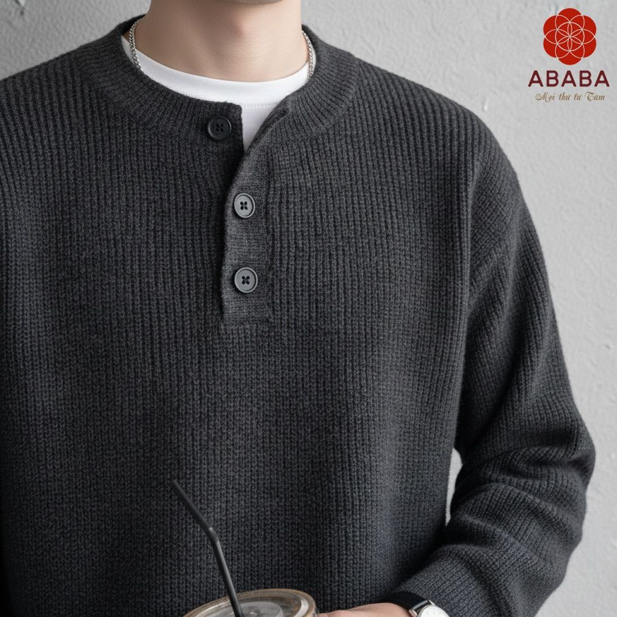 Áo Len Nam Cổ Henley hàng QC cao cấp Dày Size M L XL XXL 3XL Hà Đinh - HENLEY-F68118 Áo Len Nam Cổ Henley hàng QC cao cấp Dày Size M L XL XXL 3XL Hà Đinh - HENLEY-F68118