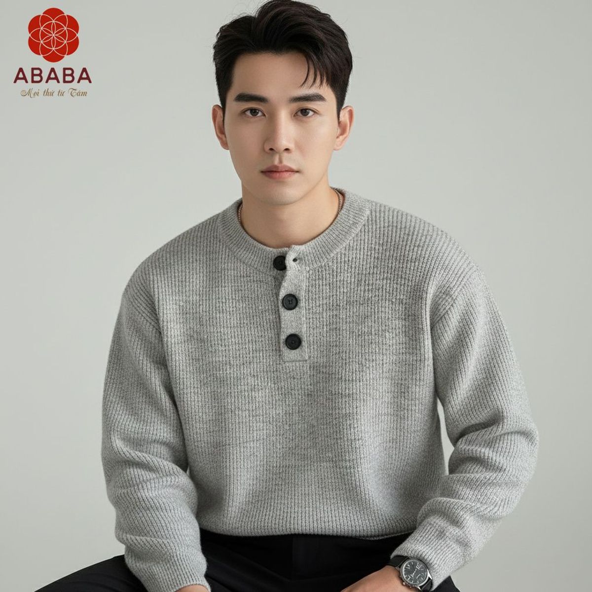 Áo Len Nam Cổ Henley hàng QC cao cấp Dày Size M L XL XXL 3XL Hà Đinh - HENLEY-F68118 Áo Len Nam Cổ Henley hàng QC cao cấp Dày Size M L XL XXL 3XL Hà Đinh - HENLEY-F68118