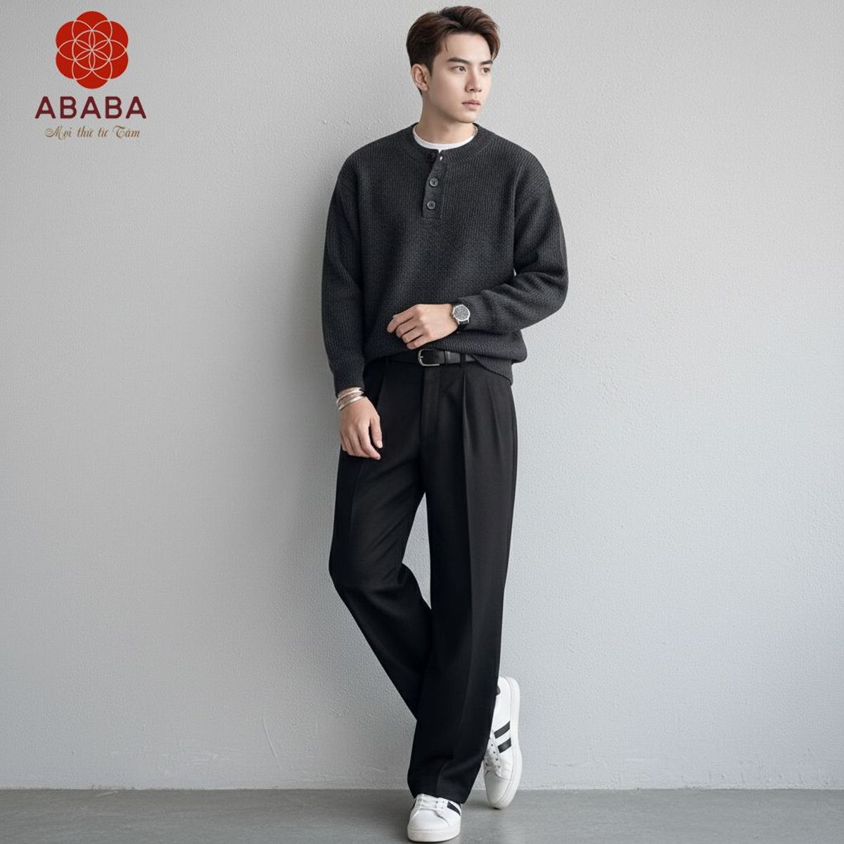 Áo Len Nam Cổ Henley hàng QC cao cấp Dày Size M L XL XXL 3XL Hà Đinh - HENLEY-F68118 Áo Len Nam Cổ Henley hàng QC cao cấp Dày Size M L XL XXL 3XL Hà Đinh - HENLEY-F68118